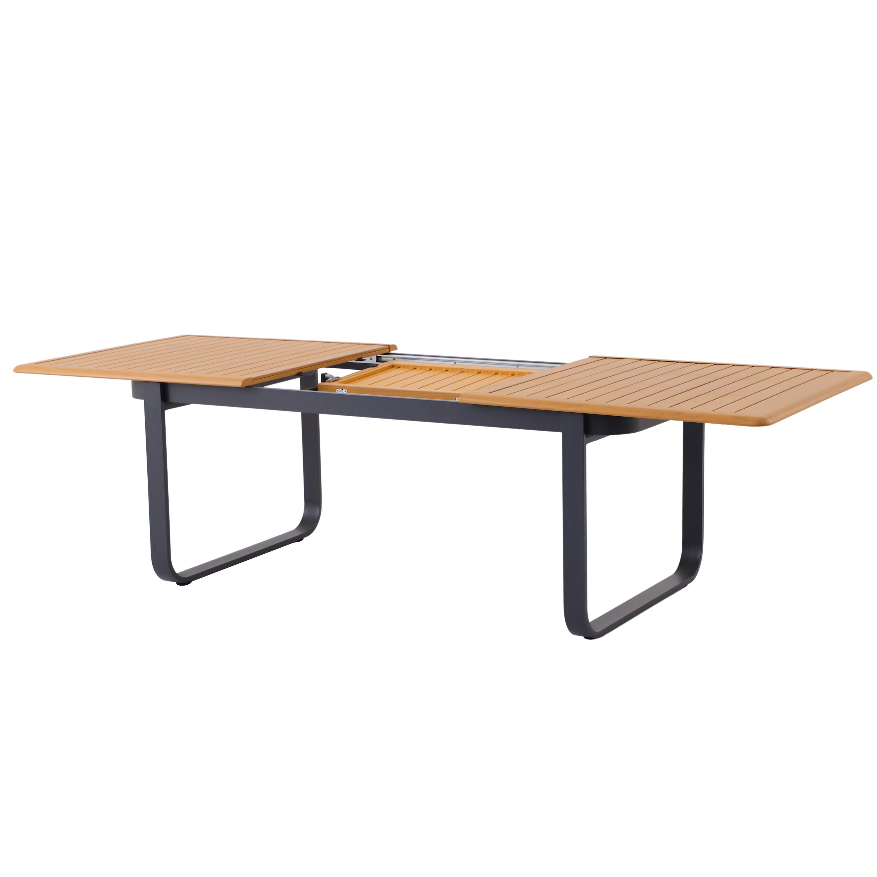 Tavolo da giardino allungabile Calypso NATERIAL in alluminio grigio per 8 persone 192/257x100cm - 7