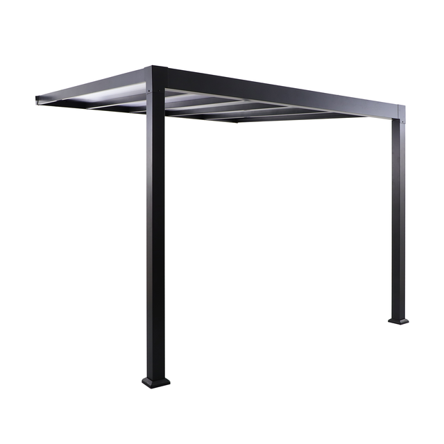 Pérgola de parede em alumínio NATERIAL BOREA 3X3M ANTRACITE