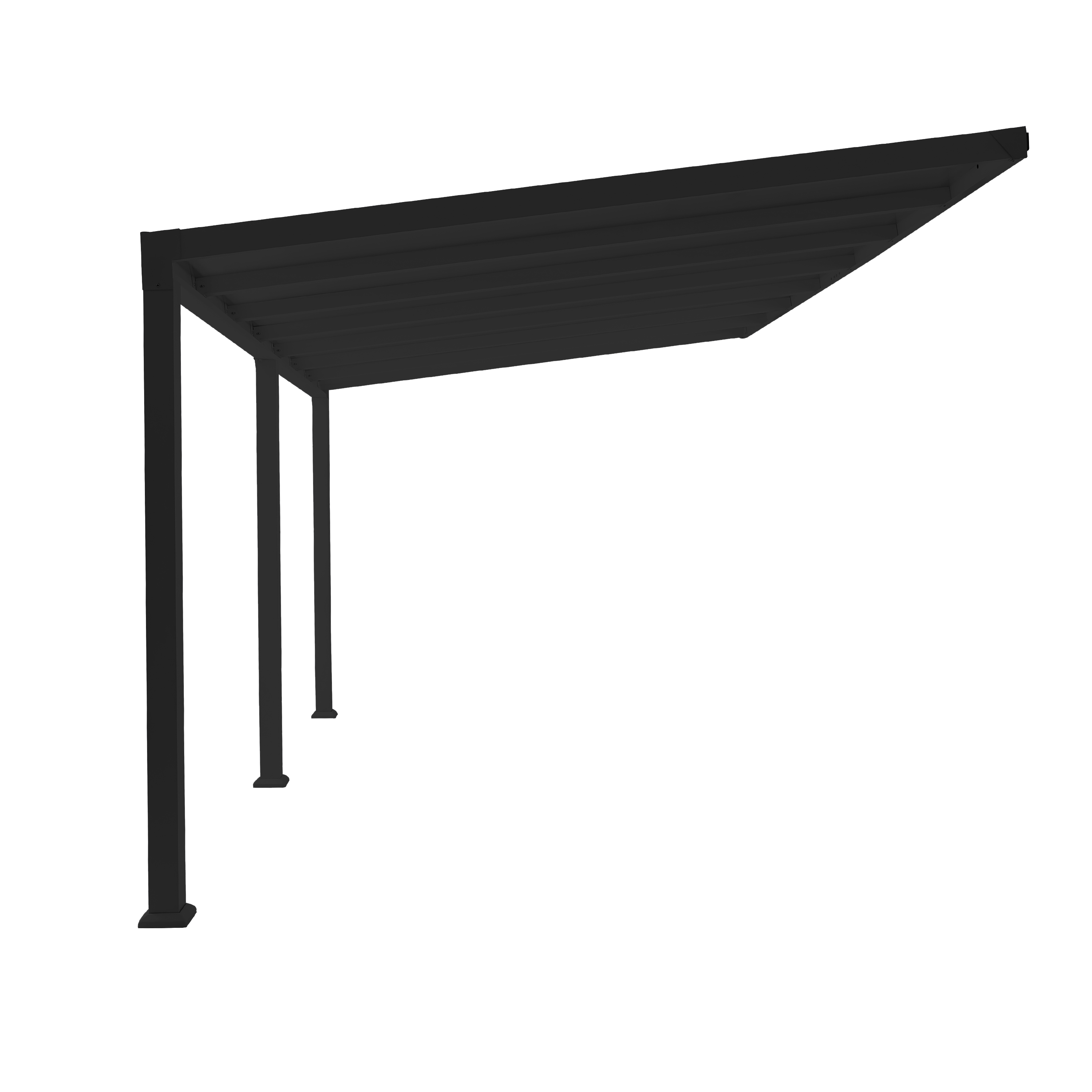 Pergola adossée Borea NATERIAL aluminium gris, 11.5 m² - 2