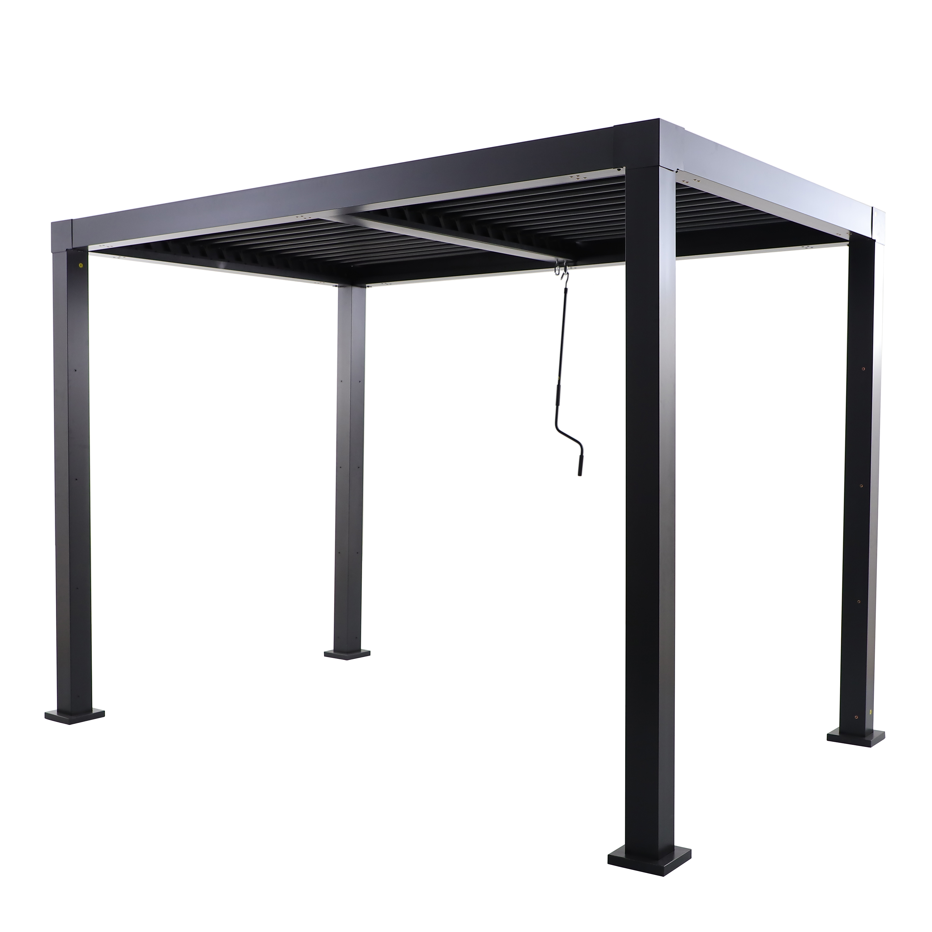 Pergola bioclimatique autoportante NATERIAL Clima alu gris anthracite, 5.08 m² - 5