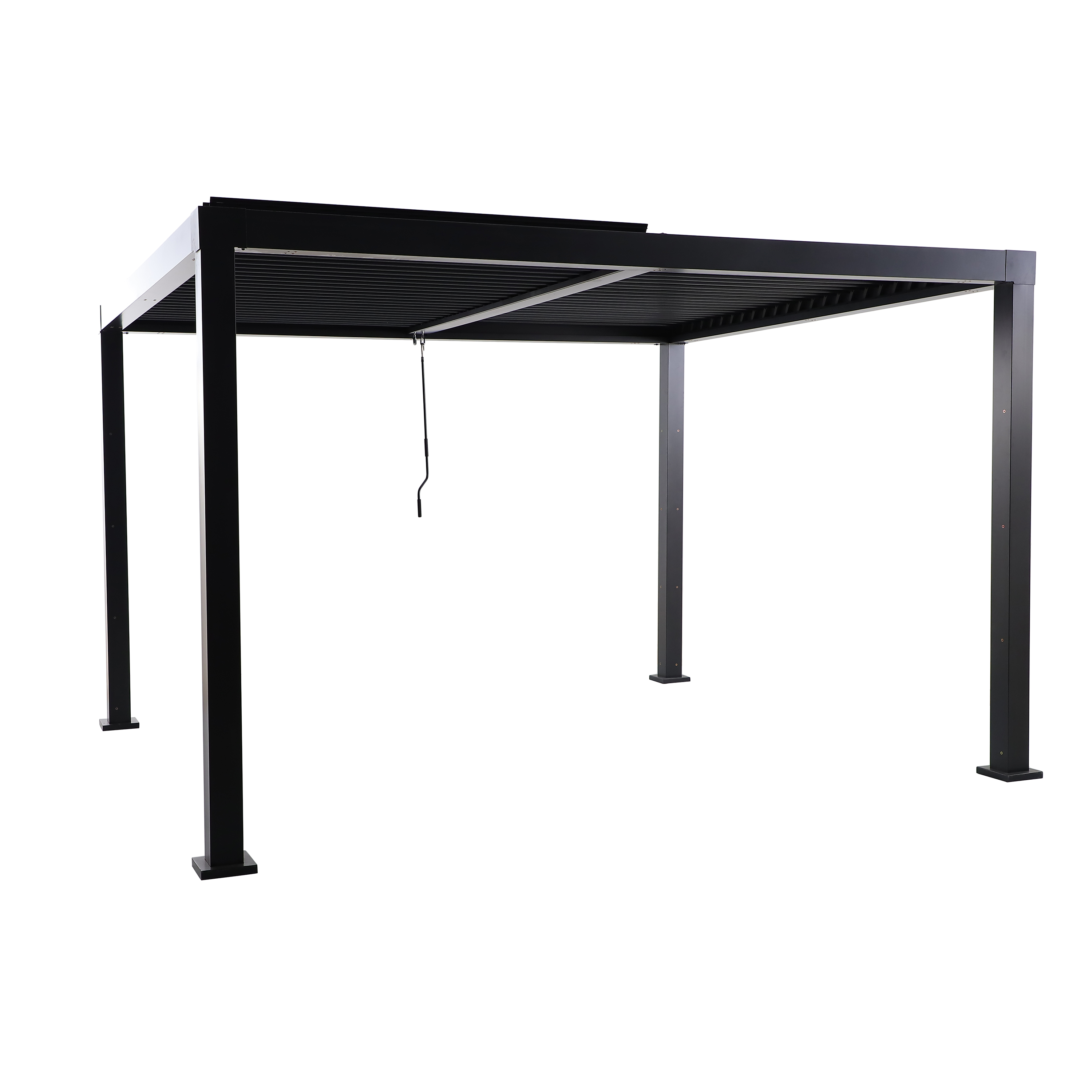 Pergola bioclimatique autoportante NATERIAL Clima alu gris anthracite, 9.69 m² - 2