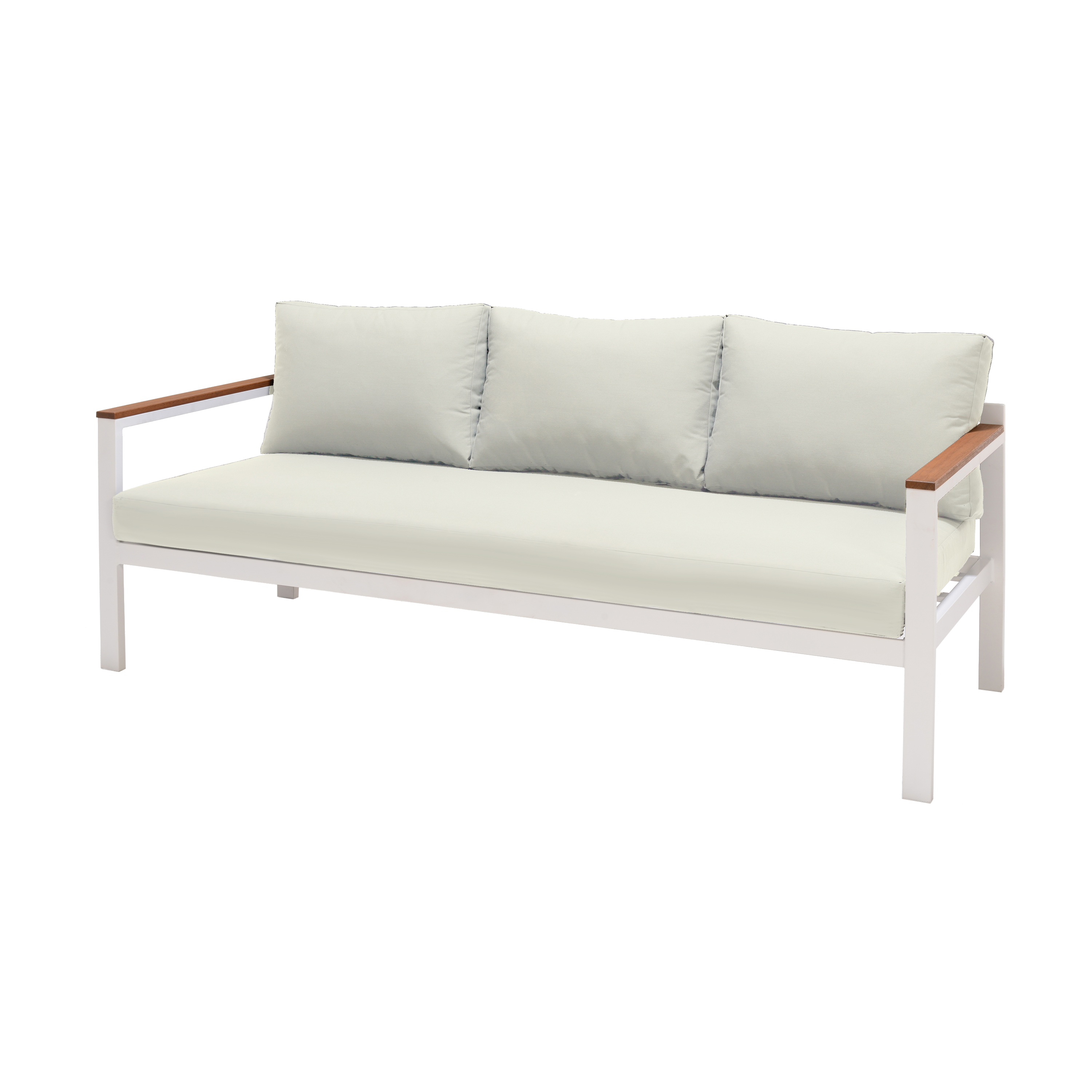 Salotto da giardino per 5 persone bianco Oris NATERIAL con cuscini in poliestere beige - 8