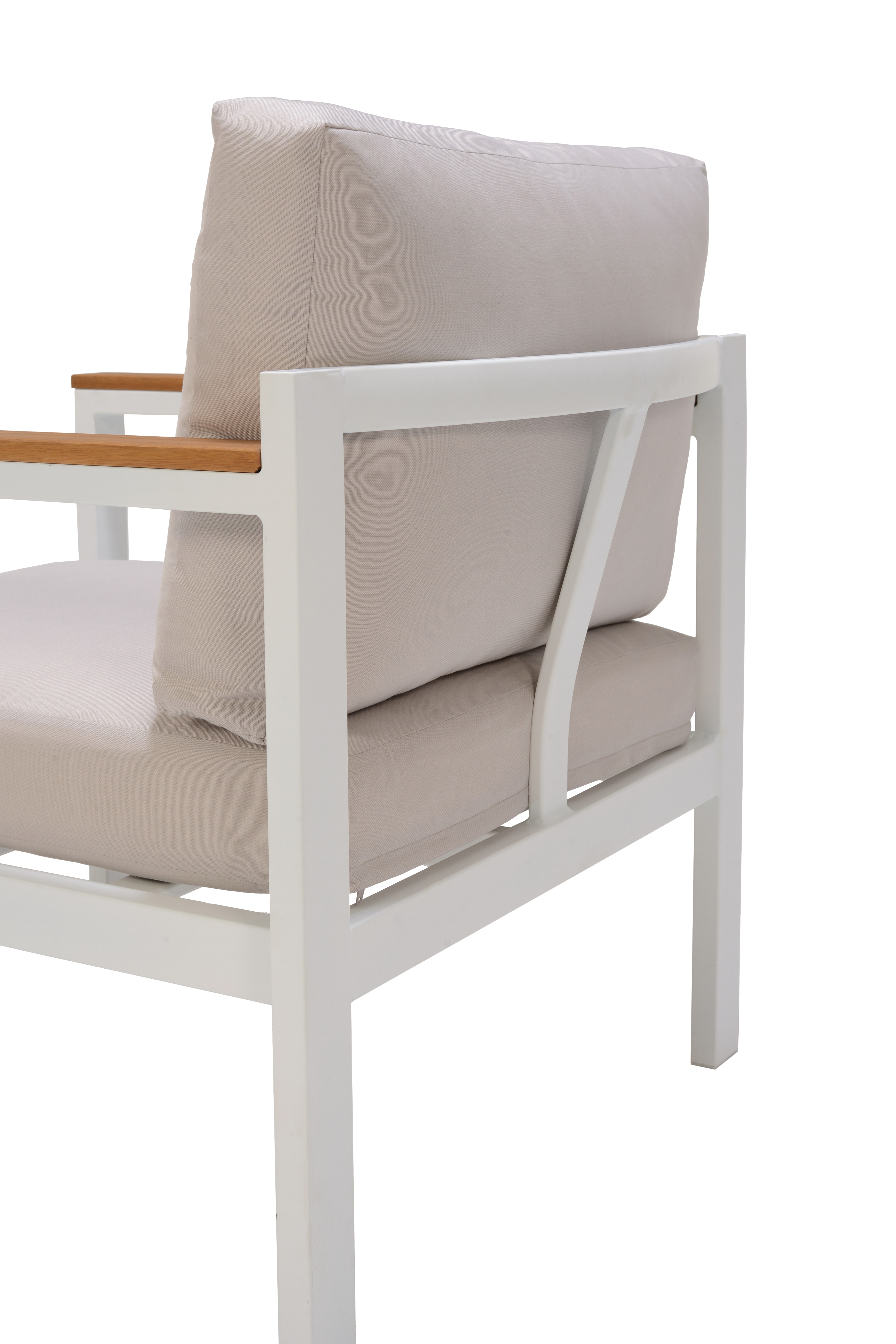 Salotto da giardino per 5 persone bianco Oris NATERIAL con cuscini in poliestere beige - 9