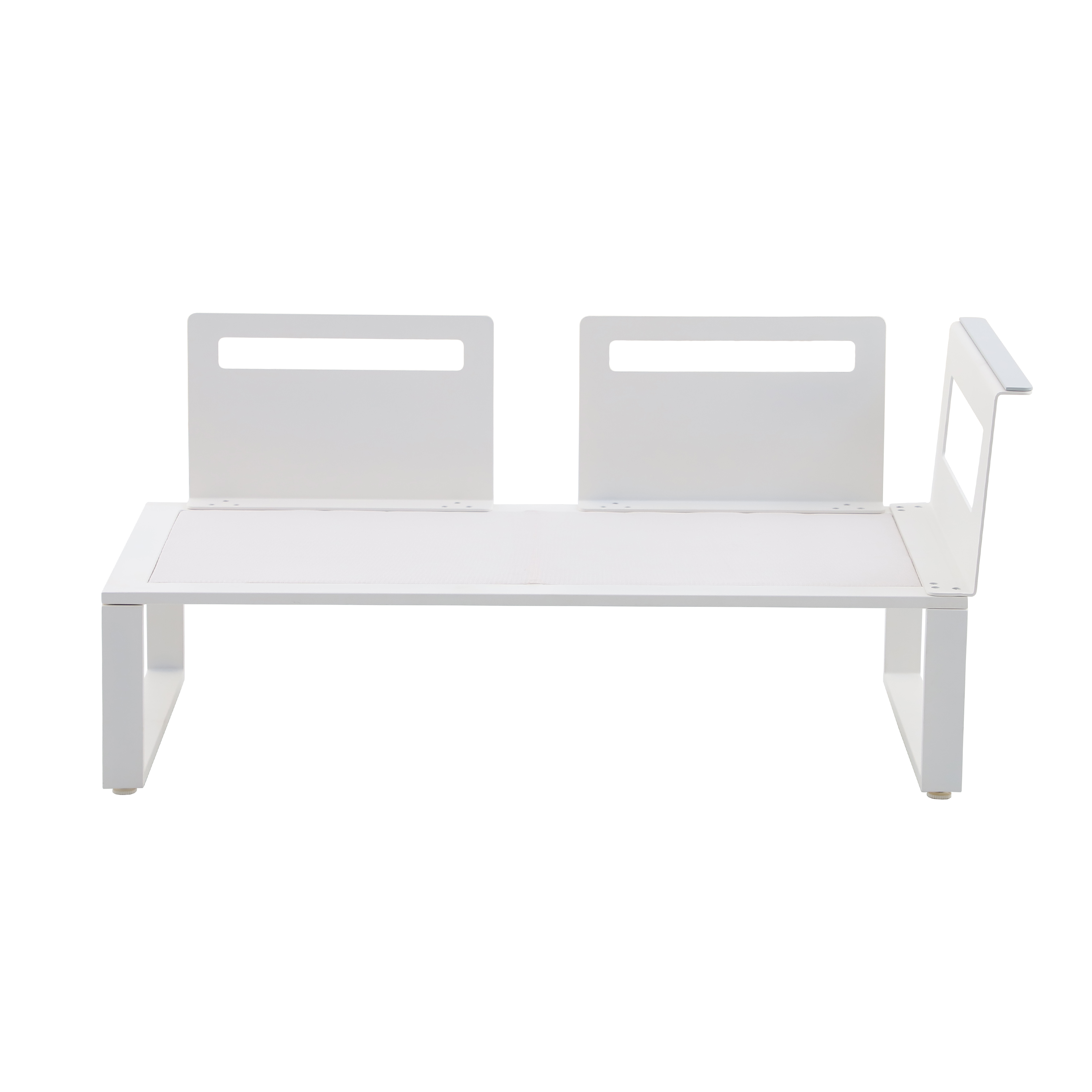 Salotto da giardino angolare per 7 persone bianco Odyssea NATERIAL con cuscini in poliestere grigio - 8