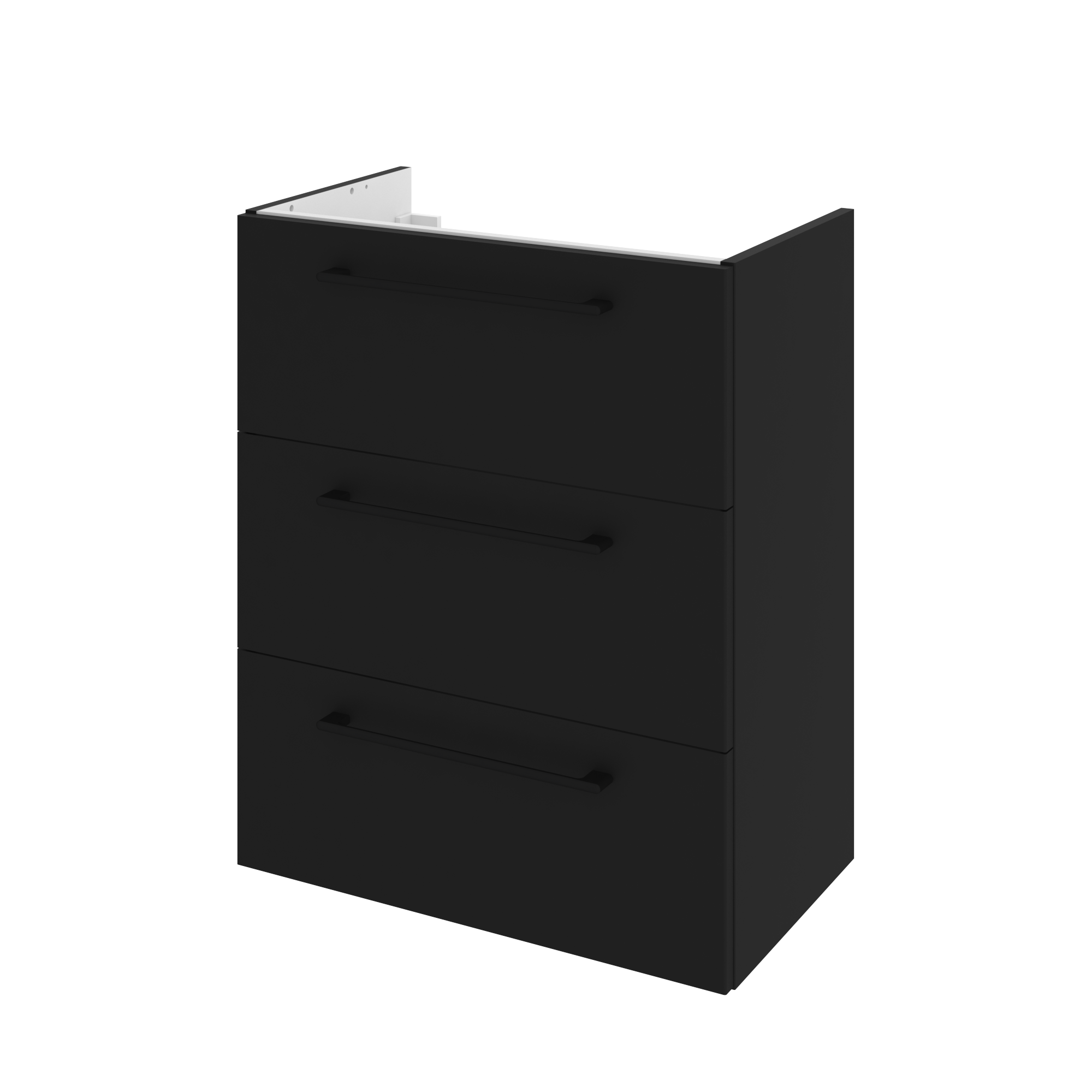 Szafka łazienkowa 3 szuflady + umywalka zestaw 61x36.7 cm Remix czarna Sensea