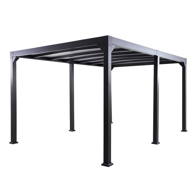 Pergola Borea in alluminio struttura grigio L 419 x P 300 x H 231 cm