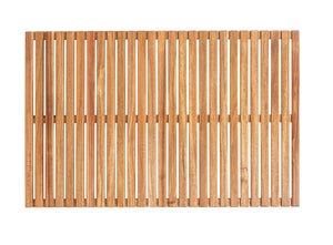Caillebotis Douche Tapis de Bain en Bois de Salle de Bains, Antidérapant Résistant à l'eau Plateforme à Lattes, Tapis de Sol pour Douche Extérieure pour Camping-Car/Spa/Cuisine/Porte (Size : 50 x 50