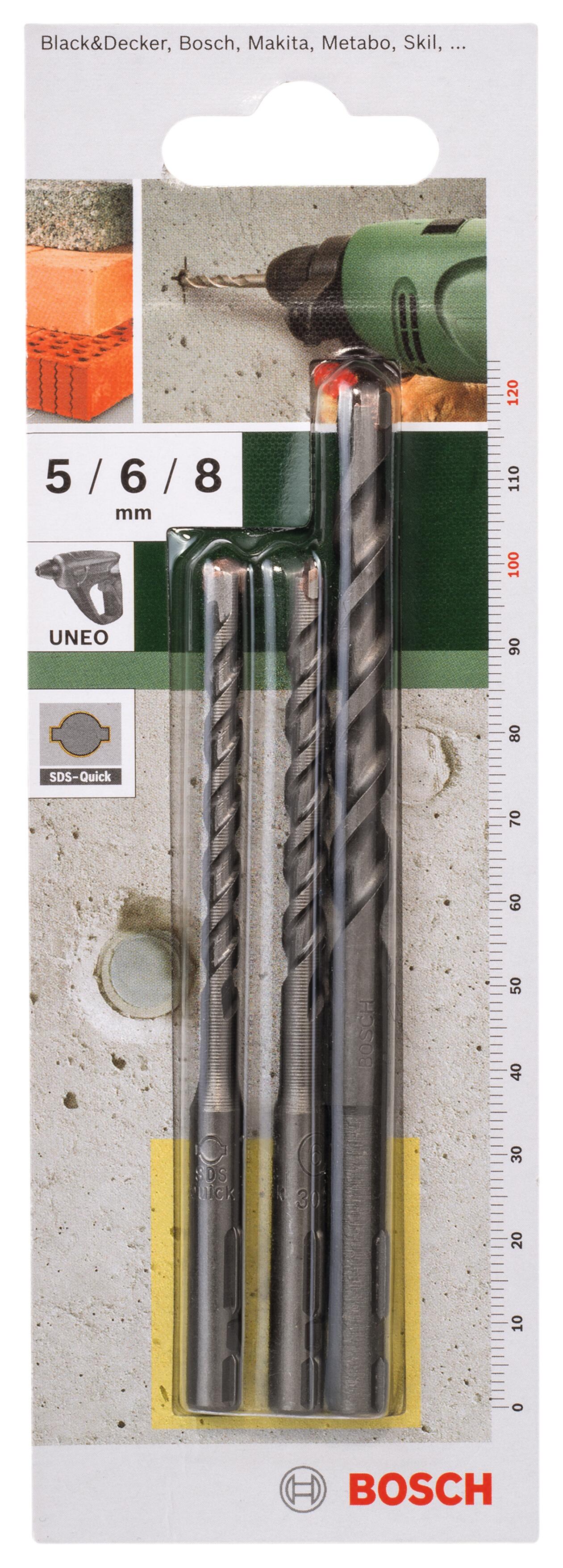 Lot de 3 forets à béton SDS Max 4 taillants, Diam.5-6-8 mm, BOSCH - 2