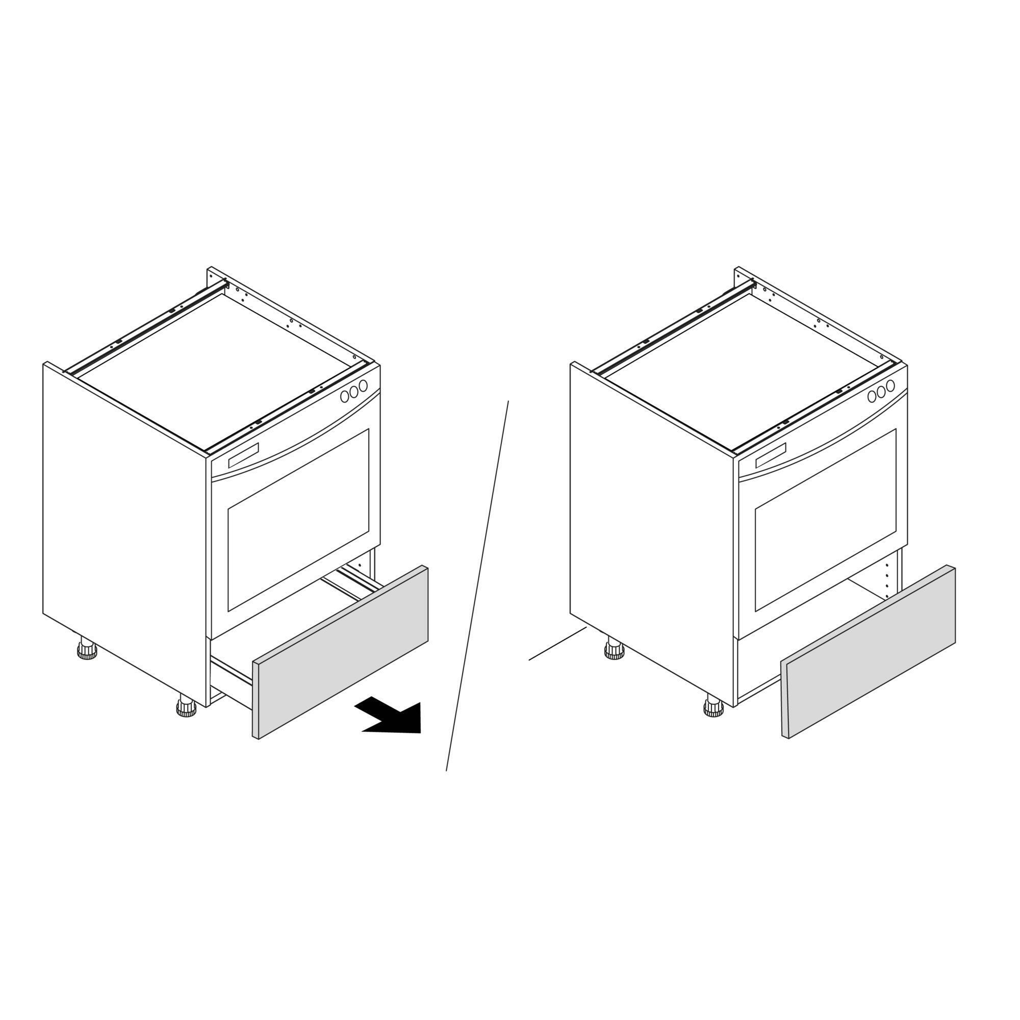Façade de tiroir de cuisine Malmo chêne mat H.16.7 x l.59.7 cm - 3