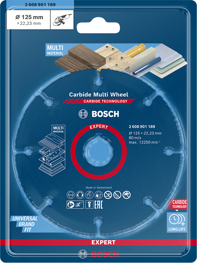 Disque à tronçonner en carbure Diam.125 mm Multi Wheel BOSCH EXPERT - 2