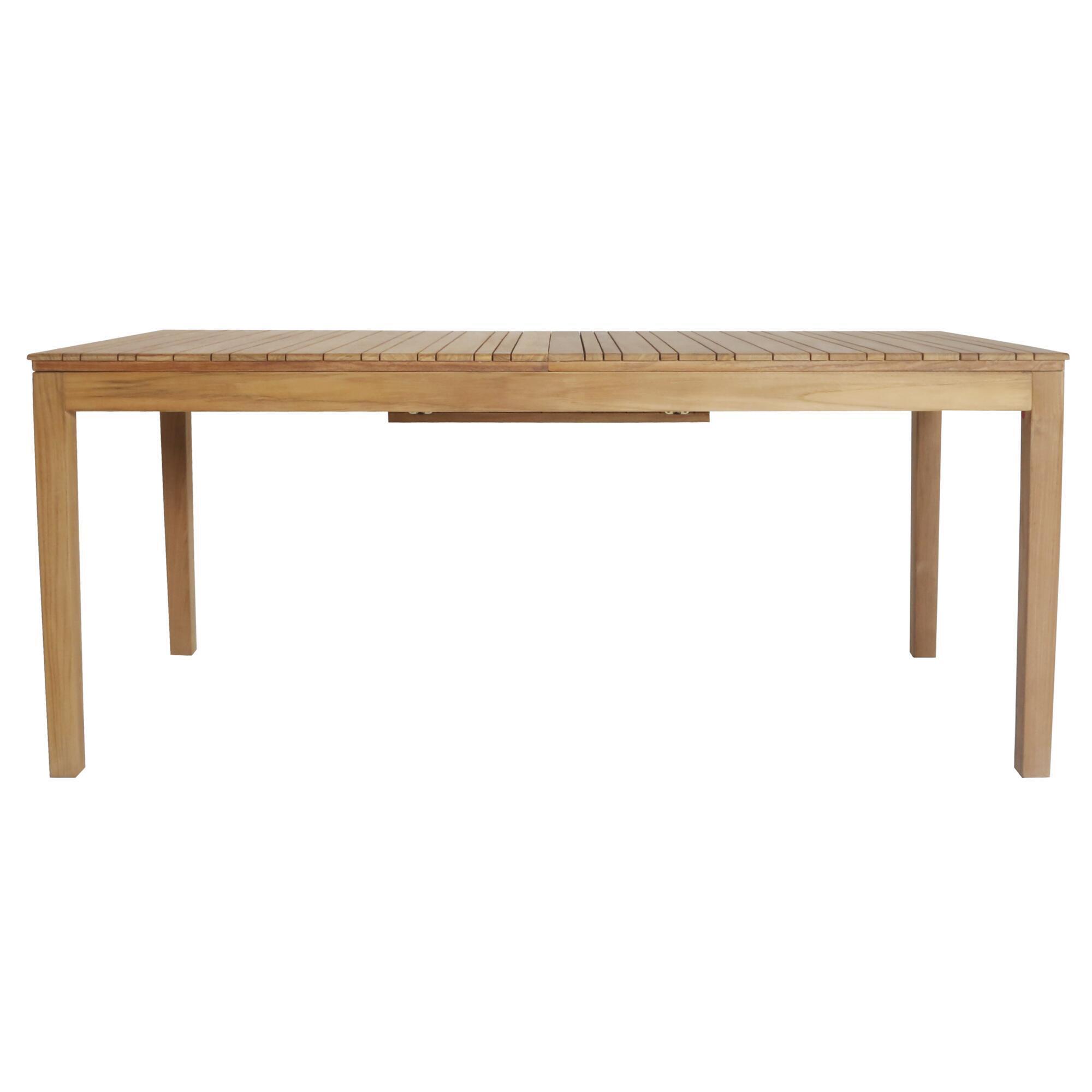 Mesa de jardín extensible naterial ribeira de teca marrón de 180/240x77 cm