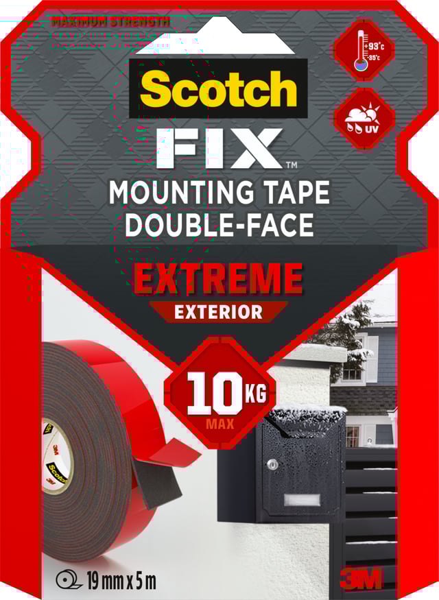 Ruban adhésif double-face Extrême extérieur SCOTCH FIX L.5 m x l.19 mm