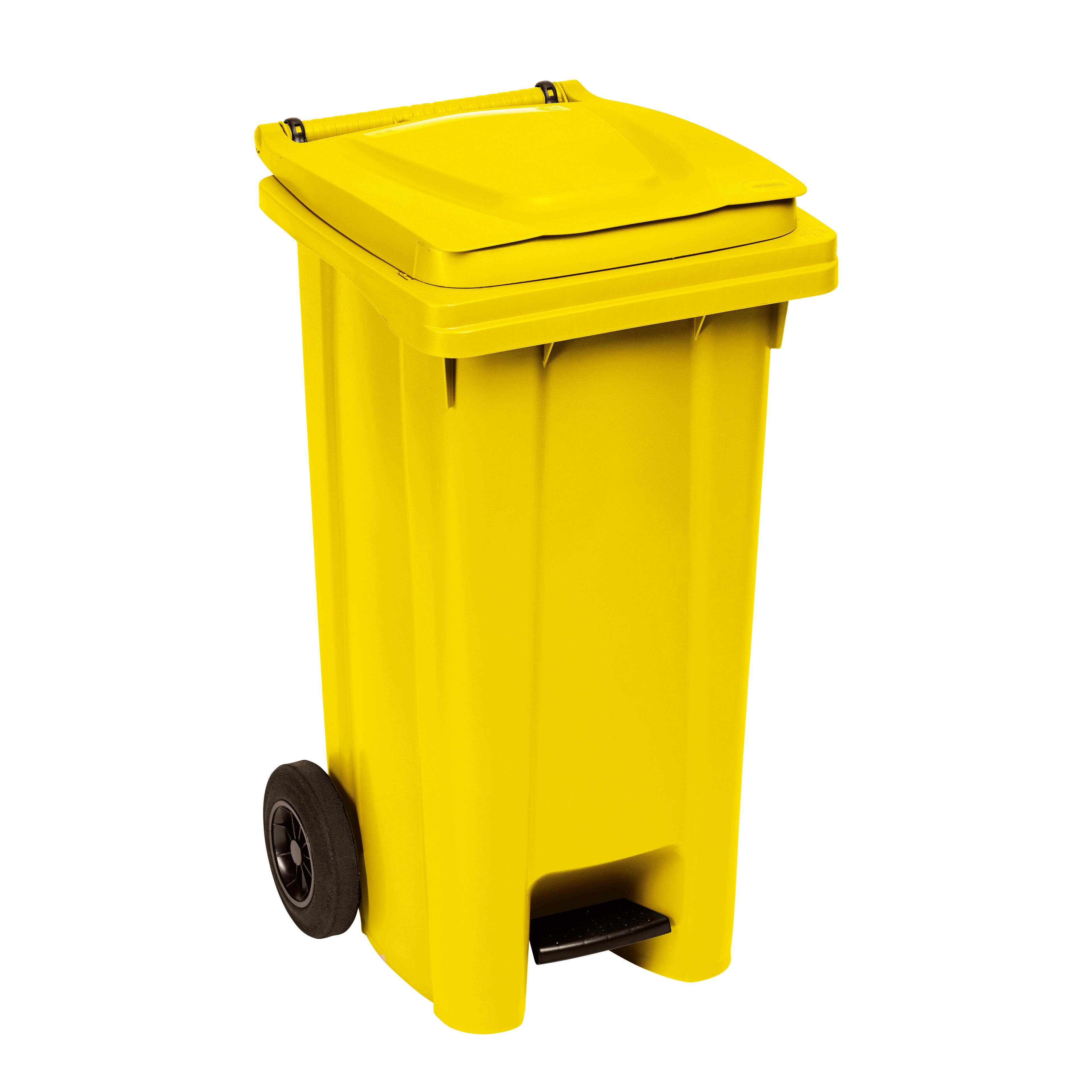 Stefanplast Multipat 30L - Poubelle à Couvercle Basculant Noir/Jaune