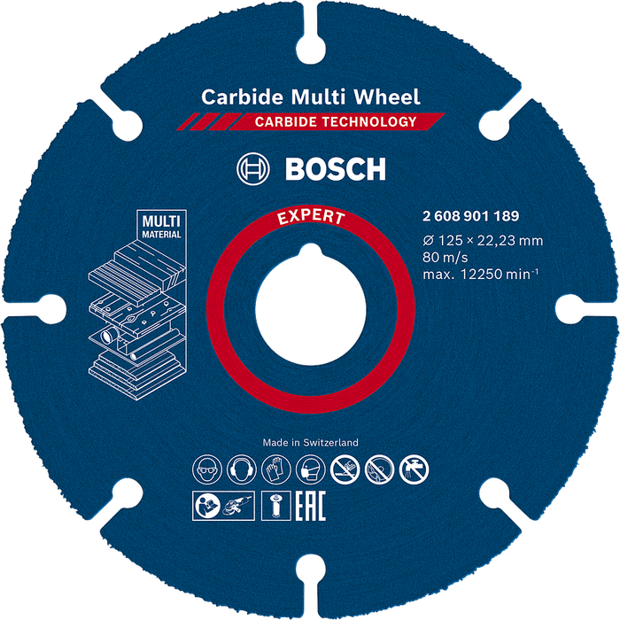 Disque meuleuse tronçonner en carbure Diam.125 mm Multi Wheel BOSCH EXPERT
