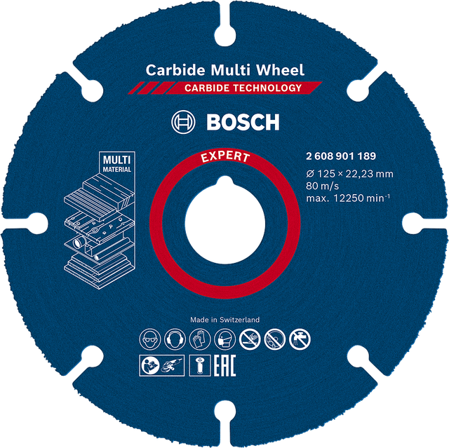 Disque à tronçonner en carbure Diam.125 mm Multi Wheel BOSCH EXPERT