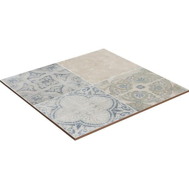 Piastrella da pavimento interno 45 x 45 cm Sp. 9.1 mm Tours Alcazar in gres naturale smaltato multicolore opaco traffico medio (pei 2/5) R10 1.42 mq - 9