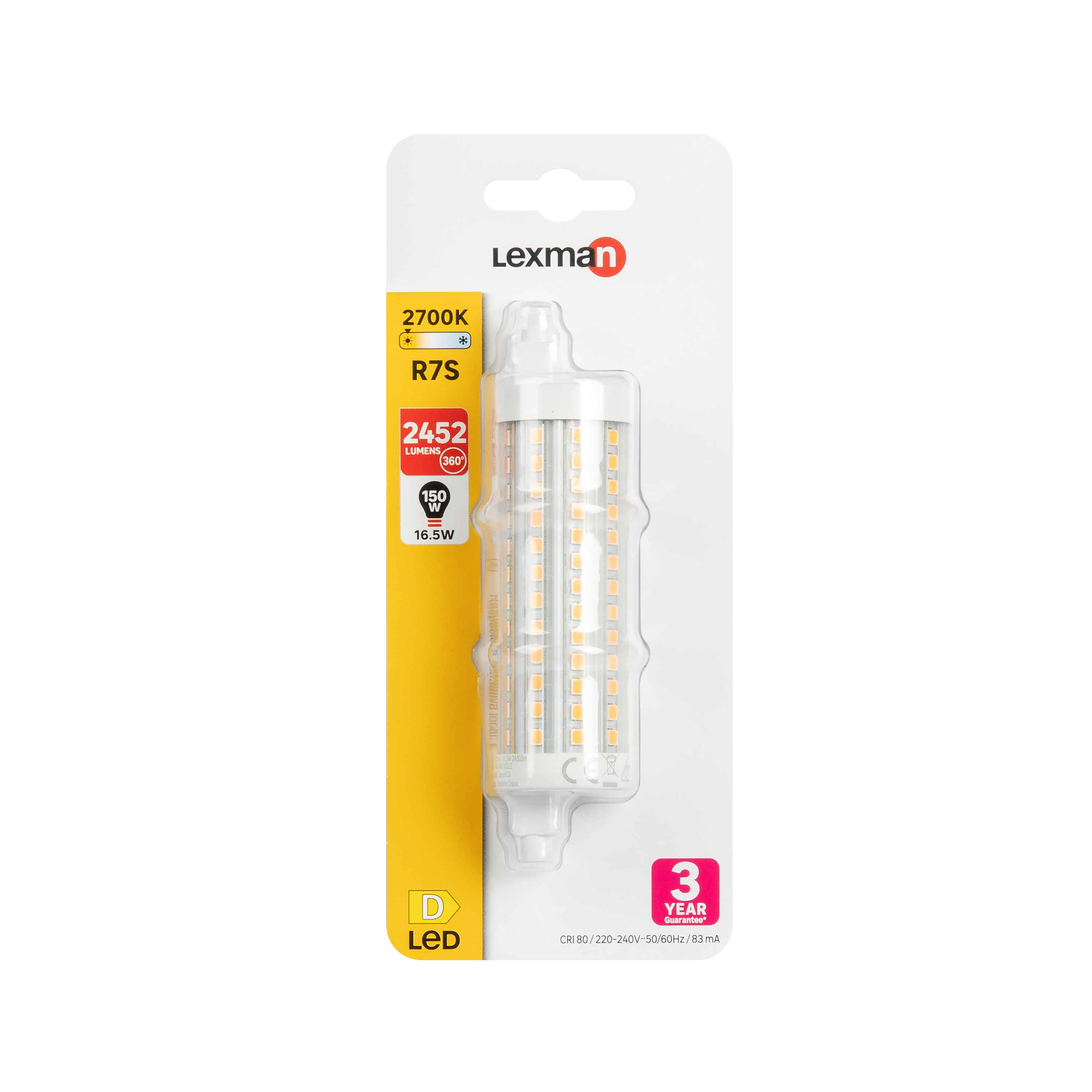 Żarówka LED R7S 16,5 W = 150 W 2452 lm Ciepła biel Lexman - 4