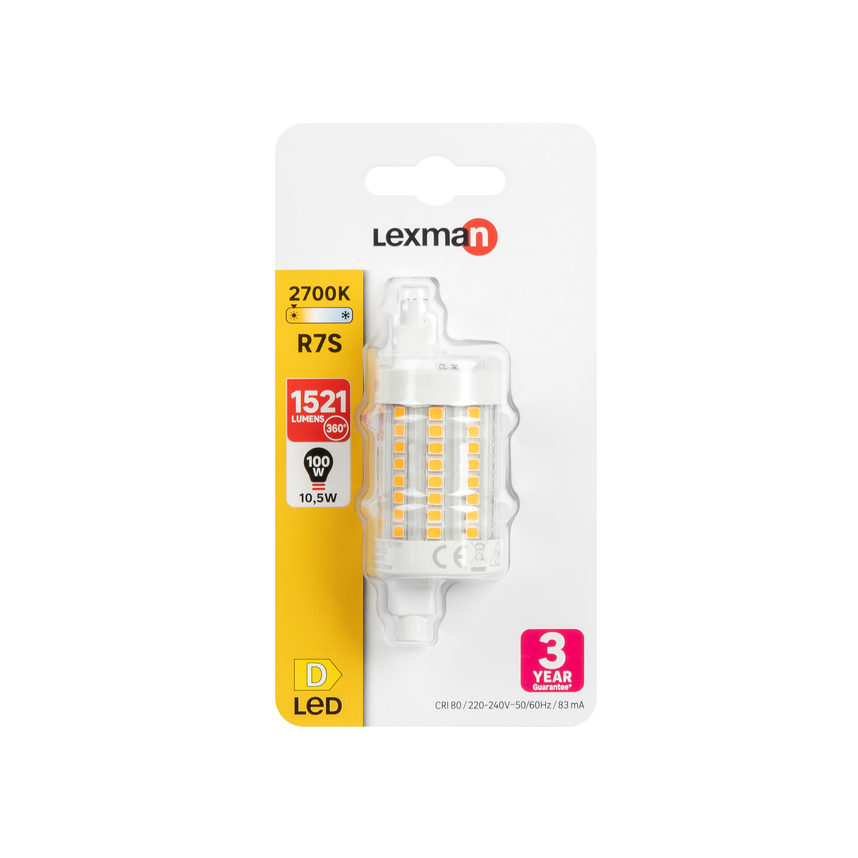 Żarówka LED R7S 10,5 W = 100 W 1521 lm Ciepła biel Lexman - 6