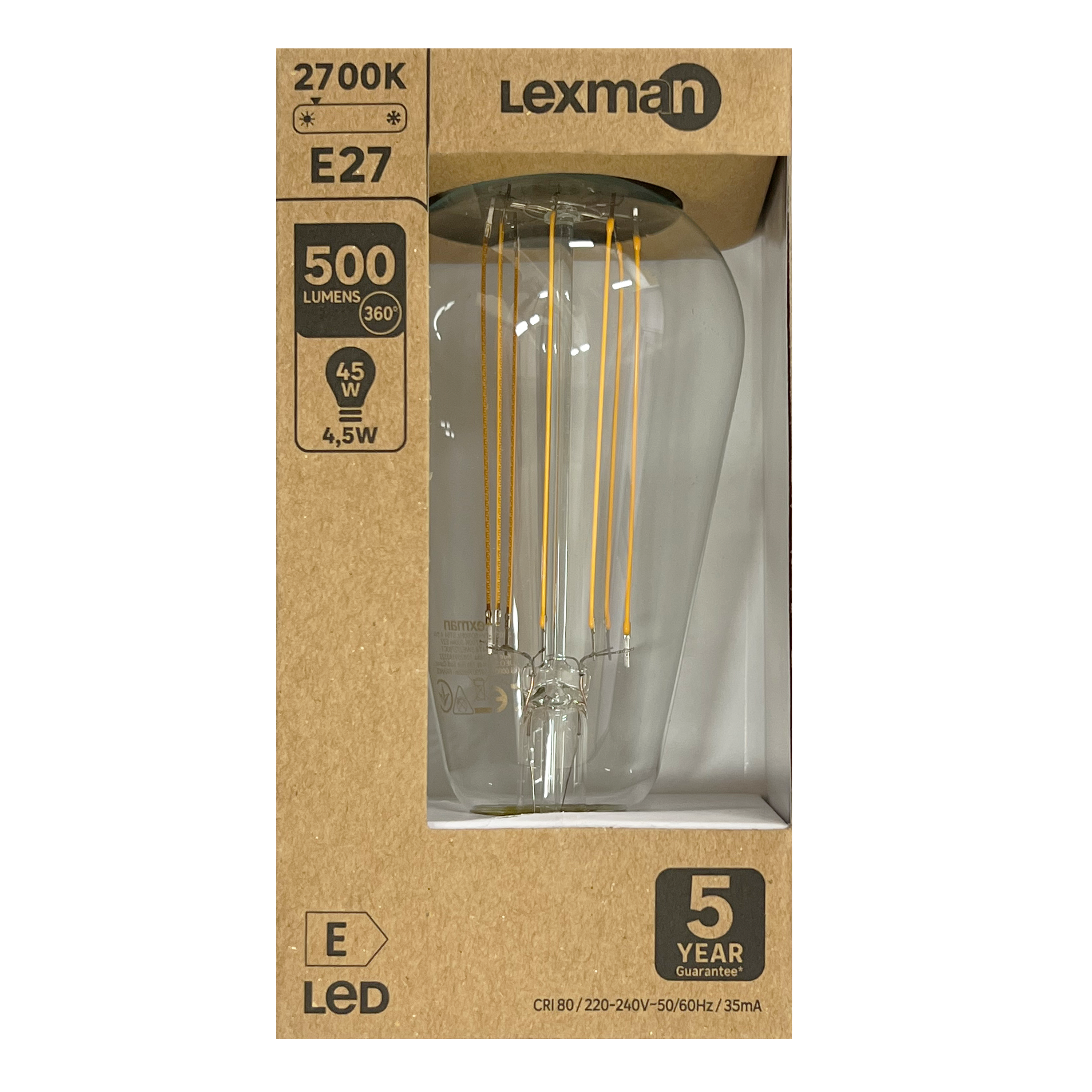 Lâmpada led led filamentos carbono e27 500lm clear - 6