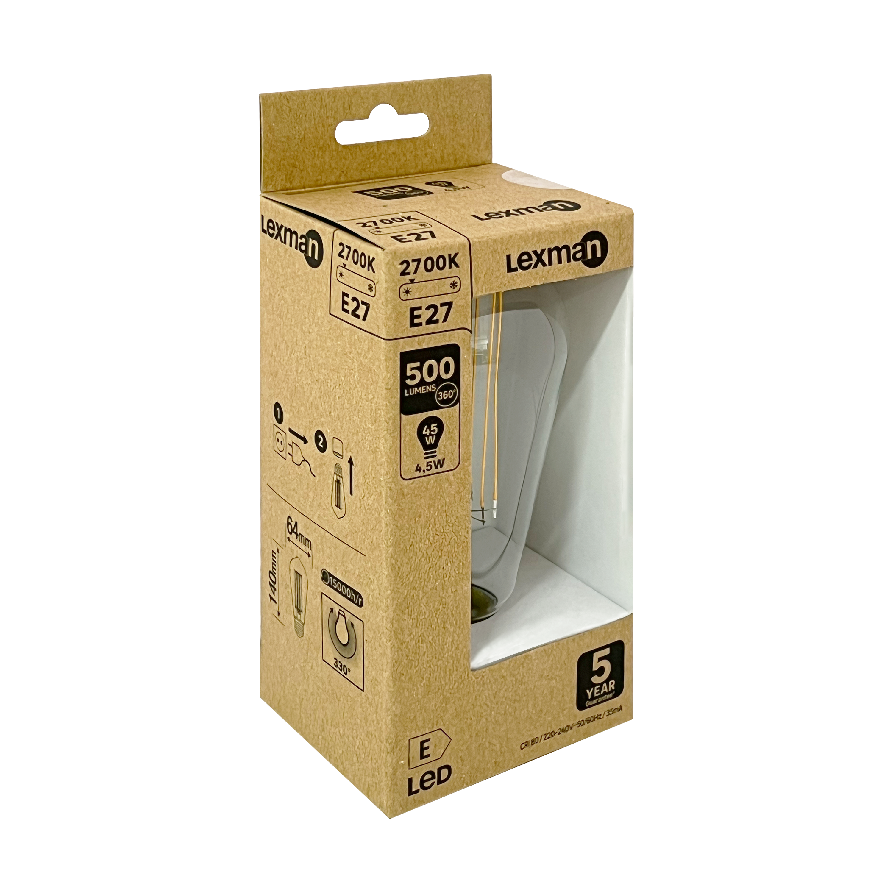 Lâmpada led led filamentos carbono e27 500lm clear - 5