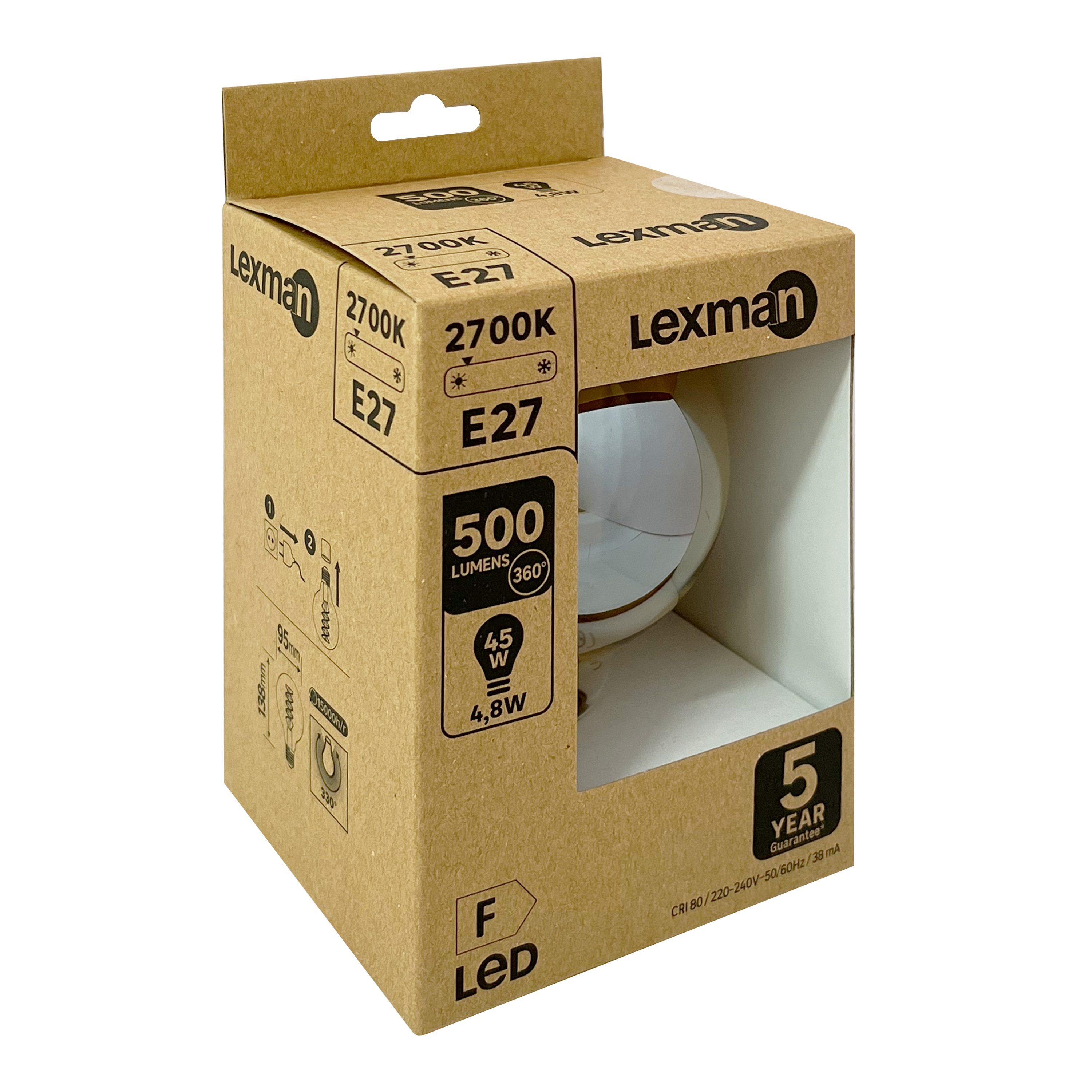 Lâmpada led led filamentos carbono e27 500lm 2700k - 5