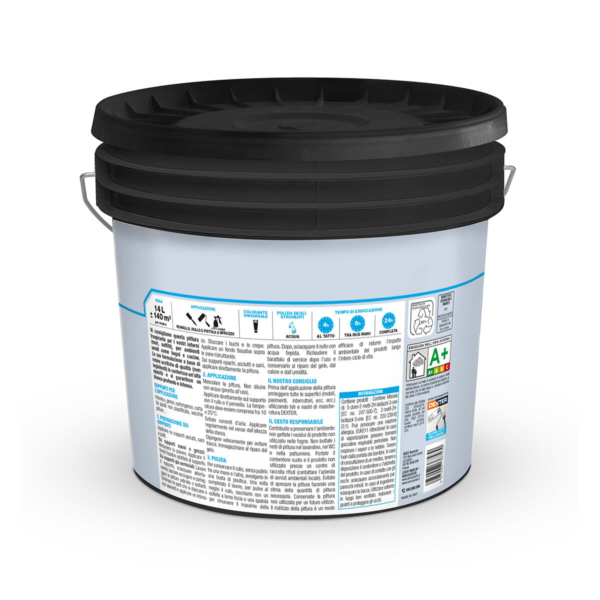 Pittura per interni per parete e soffitto traspirante LUXENS Bagni&Cucine bianco opaco 14 L - 2