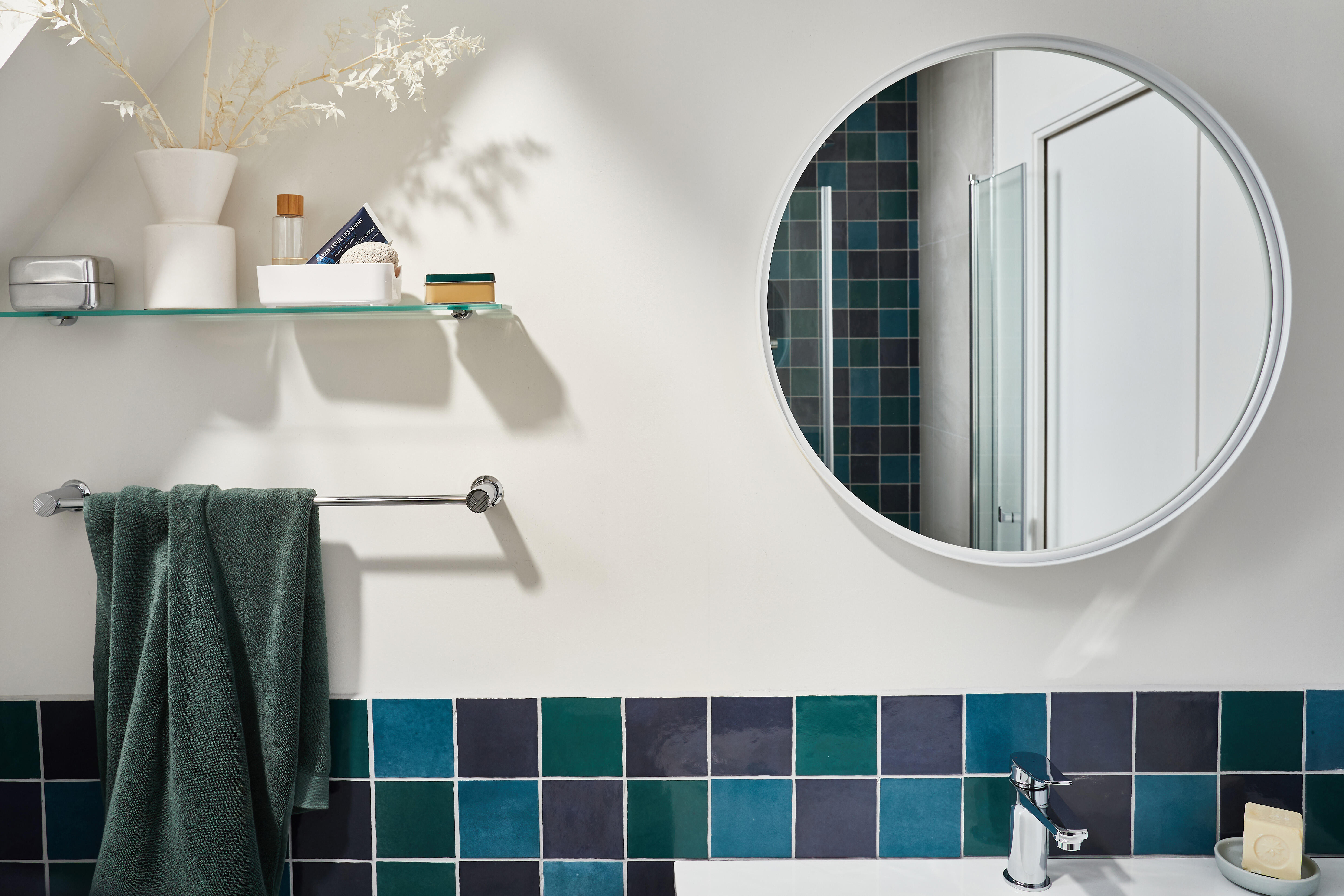 Piastrella da rivestimento interno in gres naturale 10 x 10 cm smaltato blu-turchese lucido Zelli Sp. 10 mm 0.54 mq - 18