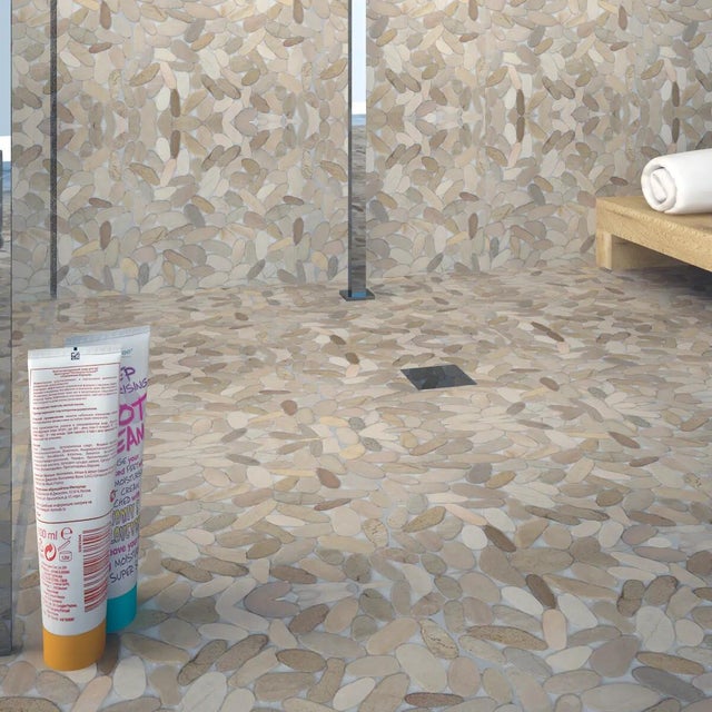 Mosaico in pietra Elisse beige opaco L 30 x L 30cm x Sp. 8 mm