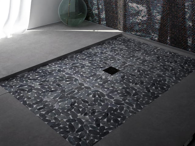 Mosaico in pietra Elisse antracite opaco L 30 x L 30cm x Sp. 8 mm