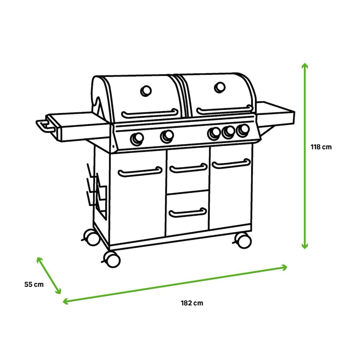Barbecue a gas NATERIAL Hudson 3 bruciatori + 1 laterale extra - 31