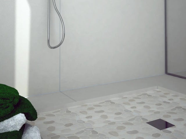 Mosaico in pietra Ciotolo beige opaco L 30 x L 30cm x Sp. 8 mm