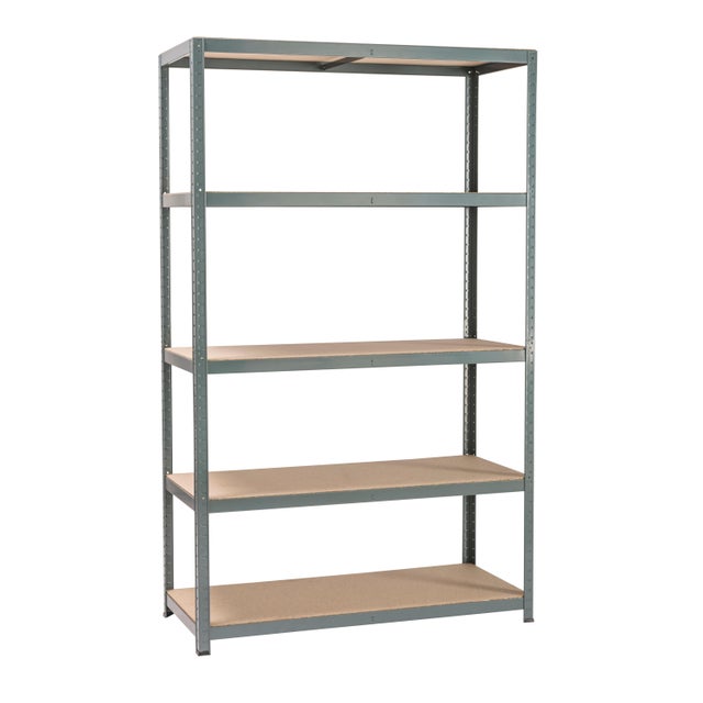 Etagère acier époxy SPACEO, 5 tablettes l.120xH.196xP.50