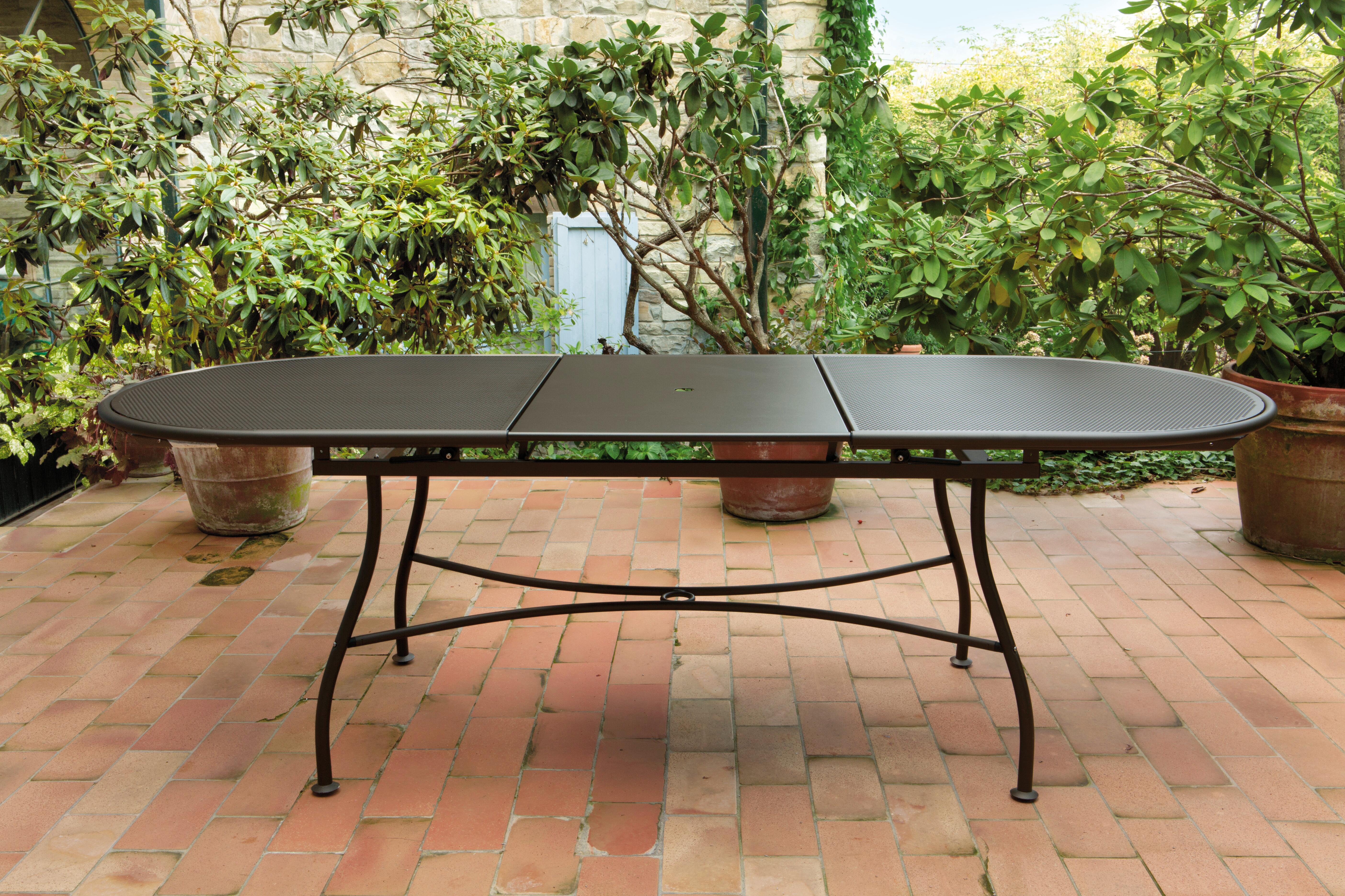 Tavolo da giardino allungabile Evo OASI BY EMU in ferro marrone con piano in alluminio  per 6 persone 180/240x90cm - 3