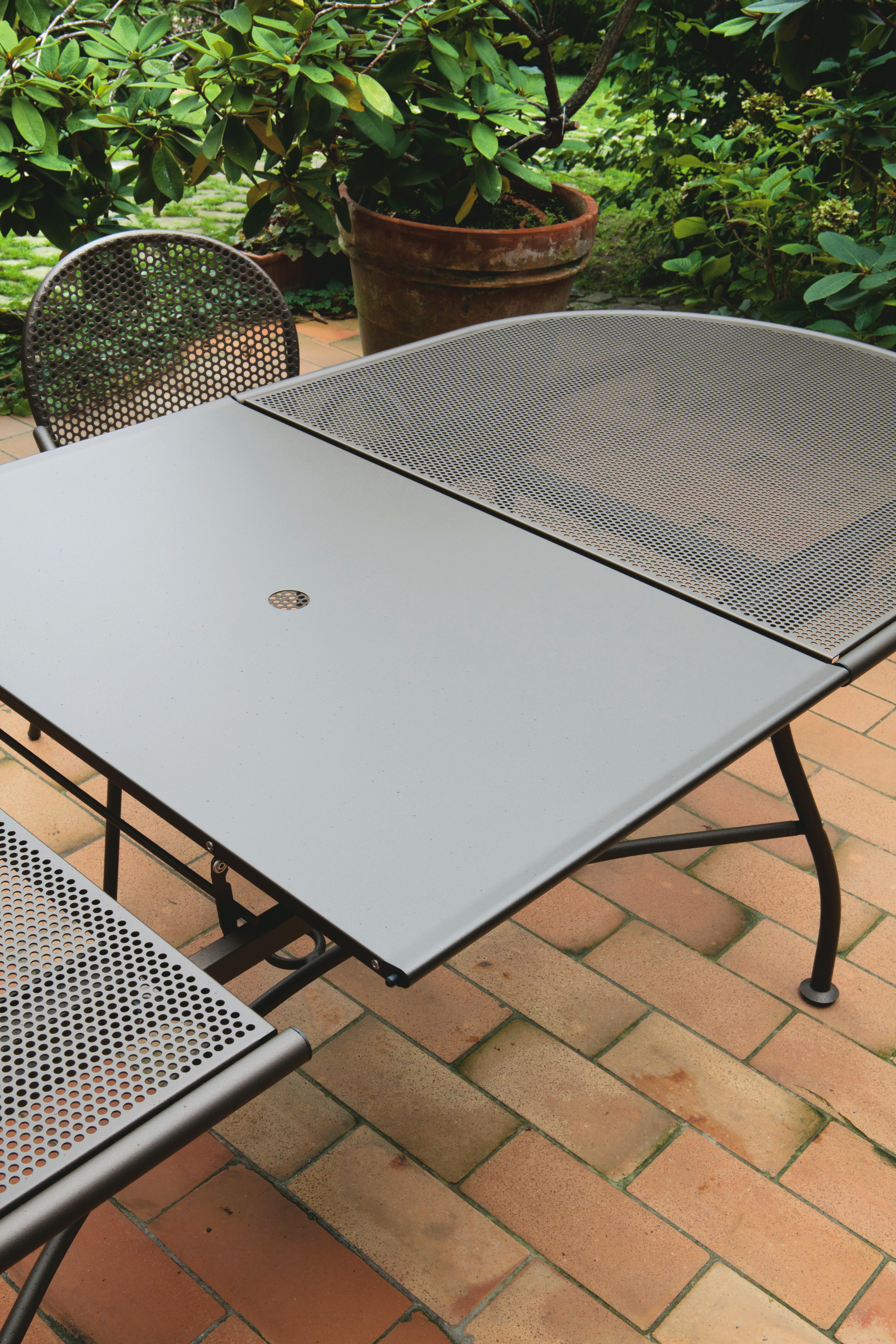 Tavolo da giardino allungabile Evo OASI BY EMU in ferro marrone con piano in alluminio  per 6 persone 180/240x90cm - 6