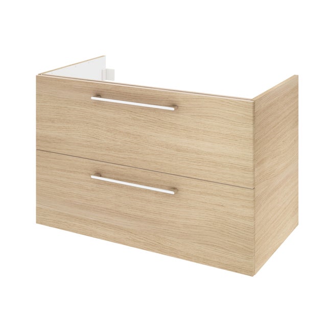 Meuble sous-vasque 2t L.90cm x H.58cm x P.48cm effet chêne naturel Remix