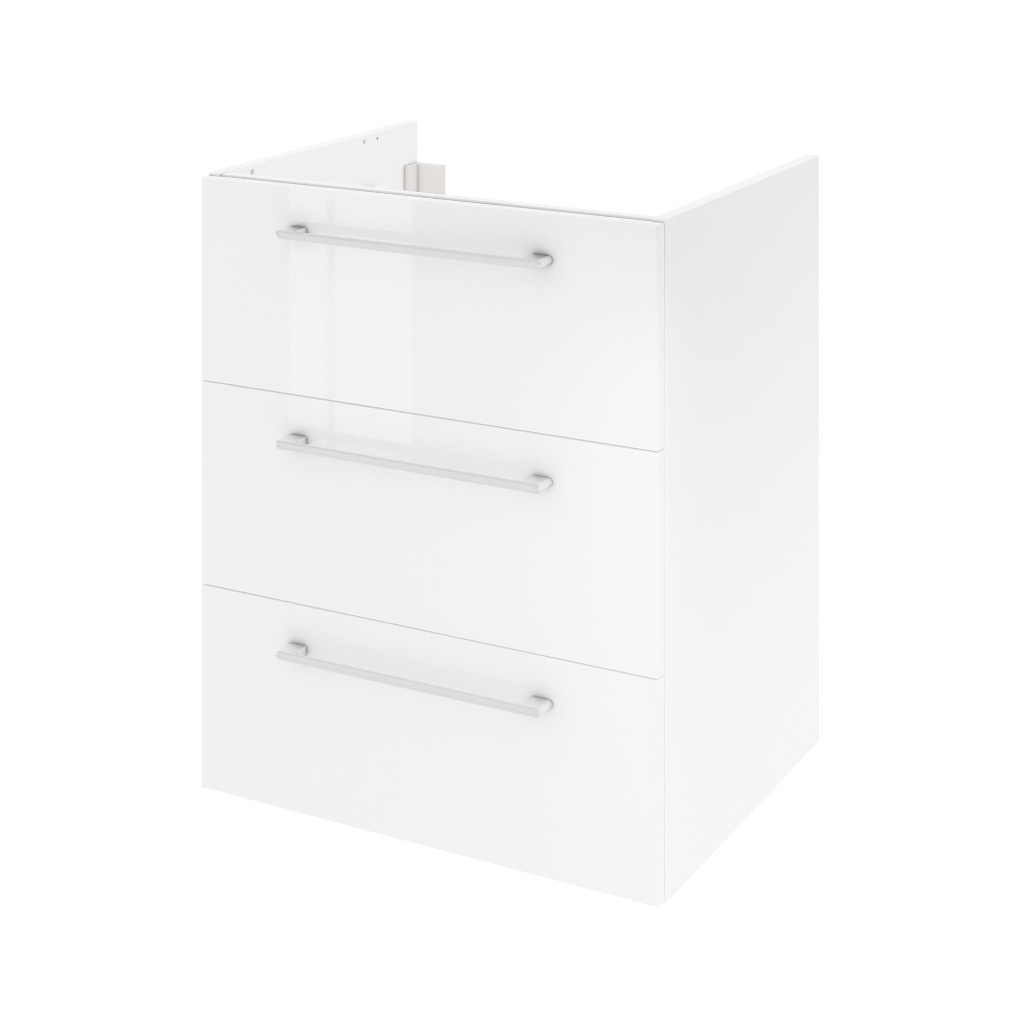 Szafka łazienkowa 3 szuflady + umywalka zestaw 61x49.5 cm Remix biała Sensea