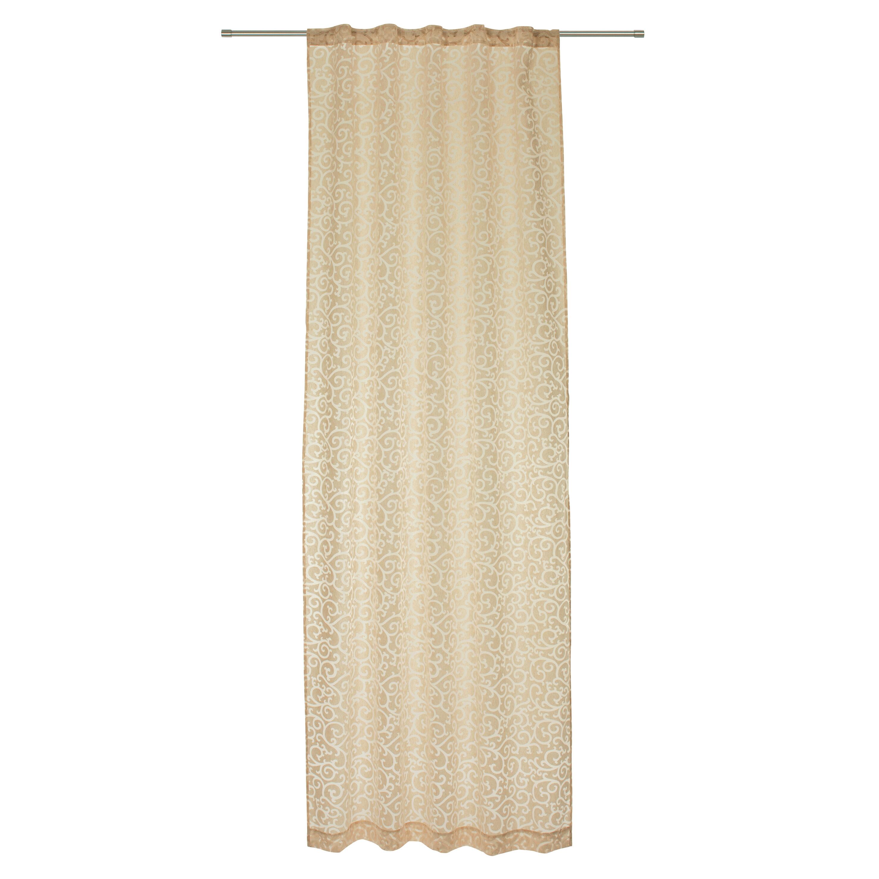Tenda Horus beige, fettuccia e passanti nascosti 140x290 cm - 2