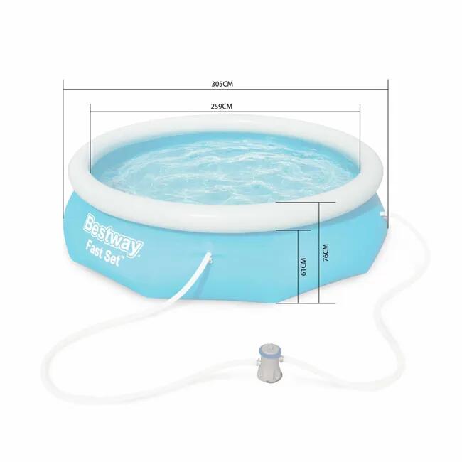 Piscina hinchable de PVC redonda de ø3,05x0.76 m con depuradora de cartucho BESTWAY - 18