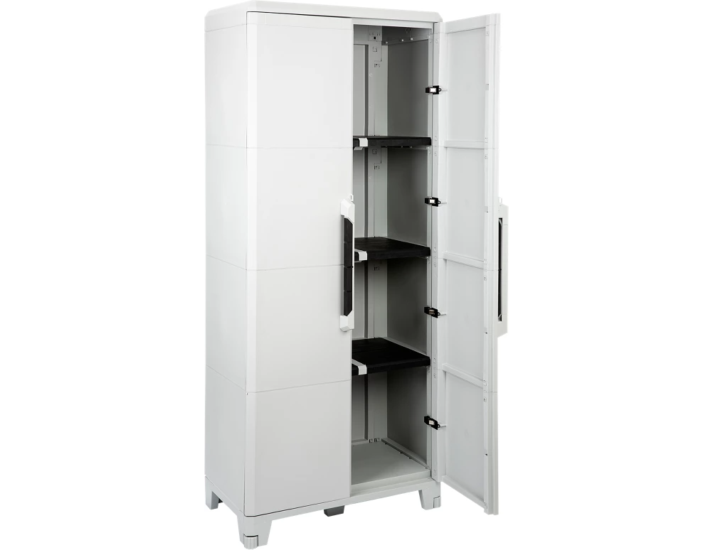 Armário em PVC alto exterior cinza 2 portas 185x78x44 cm Transforming - 26