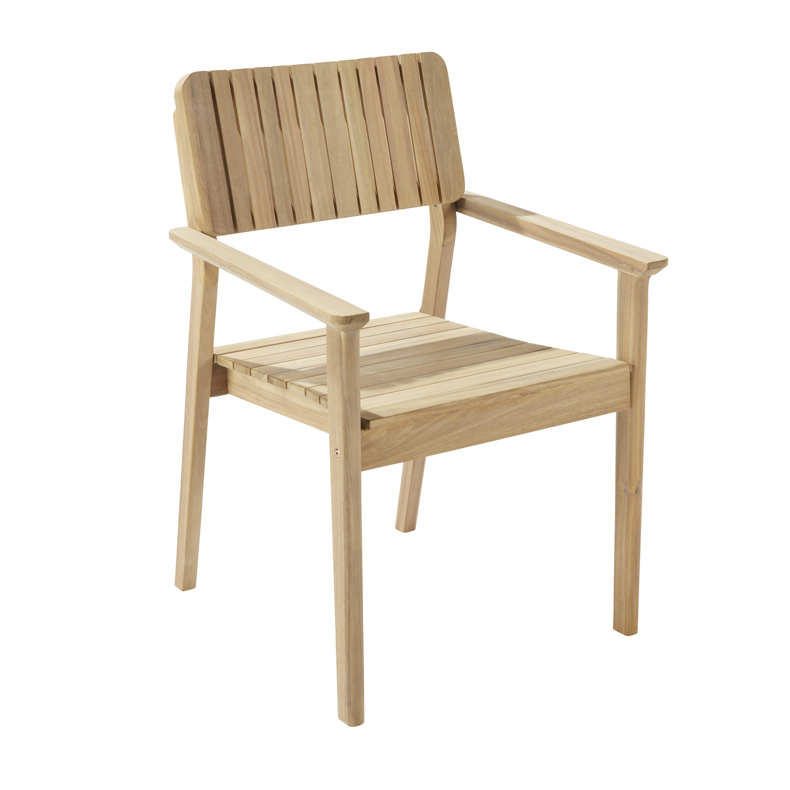 Silla de jardín con brazos naterial atlas de madera marrón