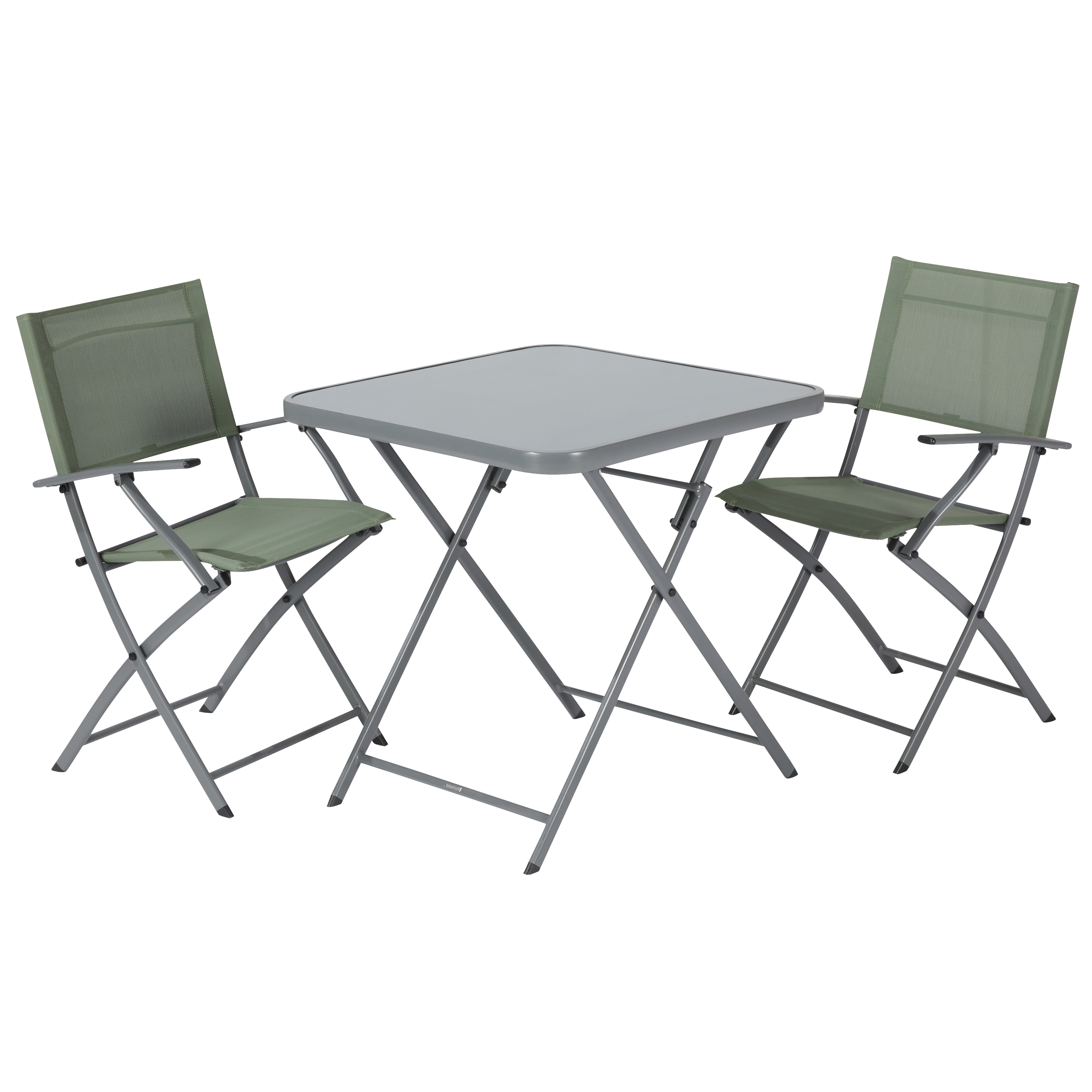 Tavolo da pranzo per giardino pieghevole Emys NATERIAL in acciaio con piano in vetro grigio per 2 persone 70x70cm - 12
