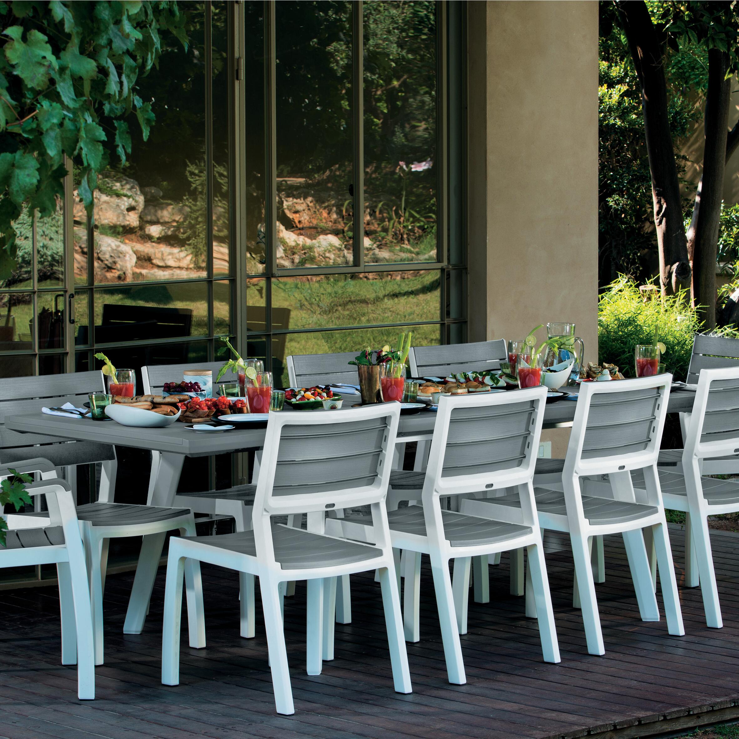 Sedia da giardino con braccioli Harmony KETER, struttura e seduta in polipropilene grigio - 5