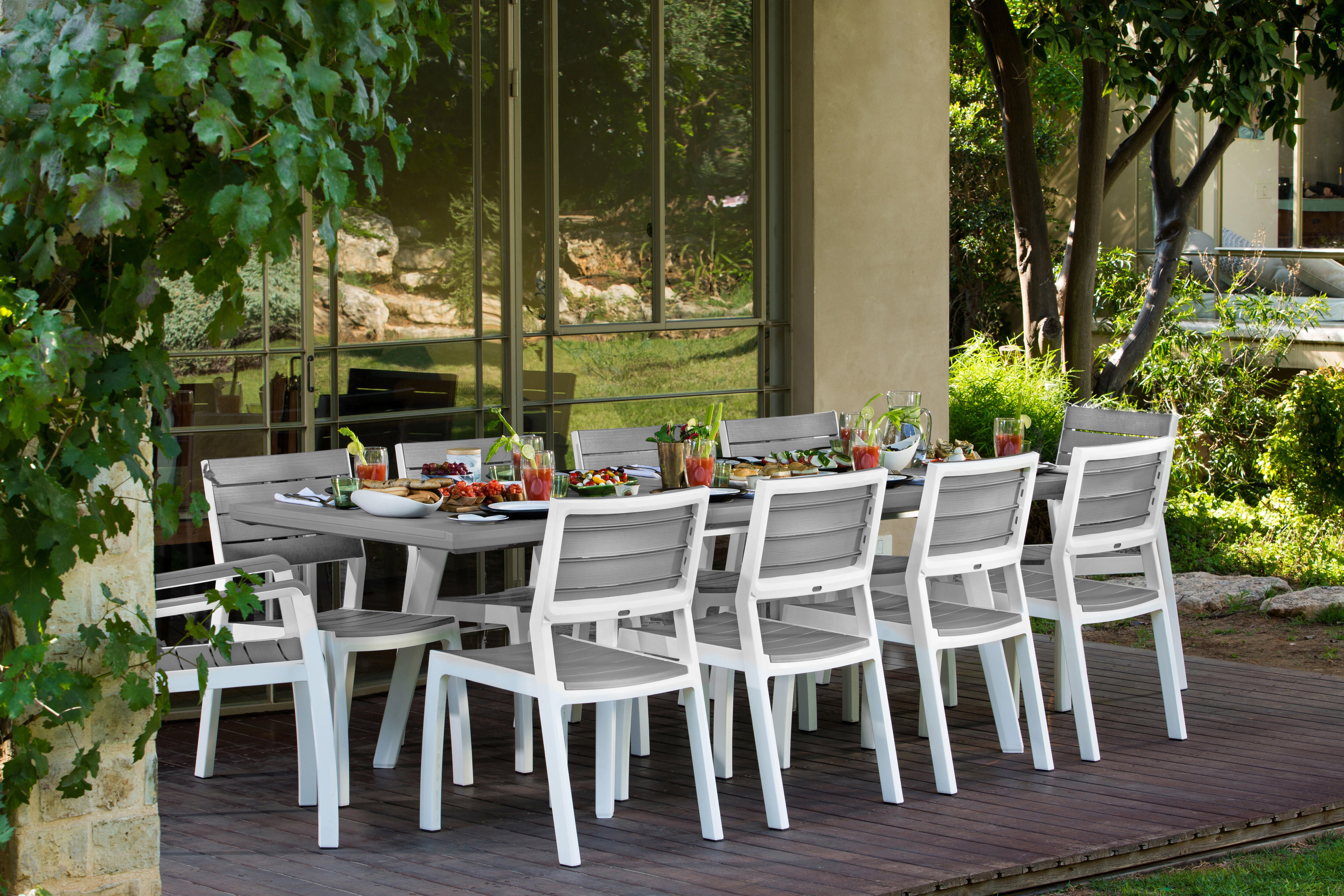 Sedia da giardino con braccioli Harmony KETER, struttura e seduta in polipropilene grigio - 4