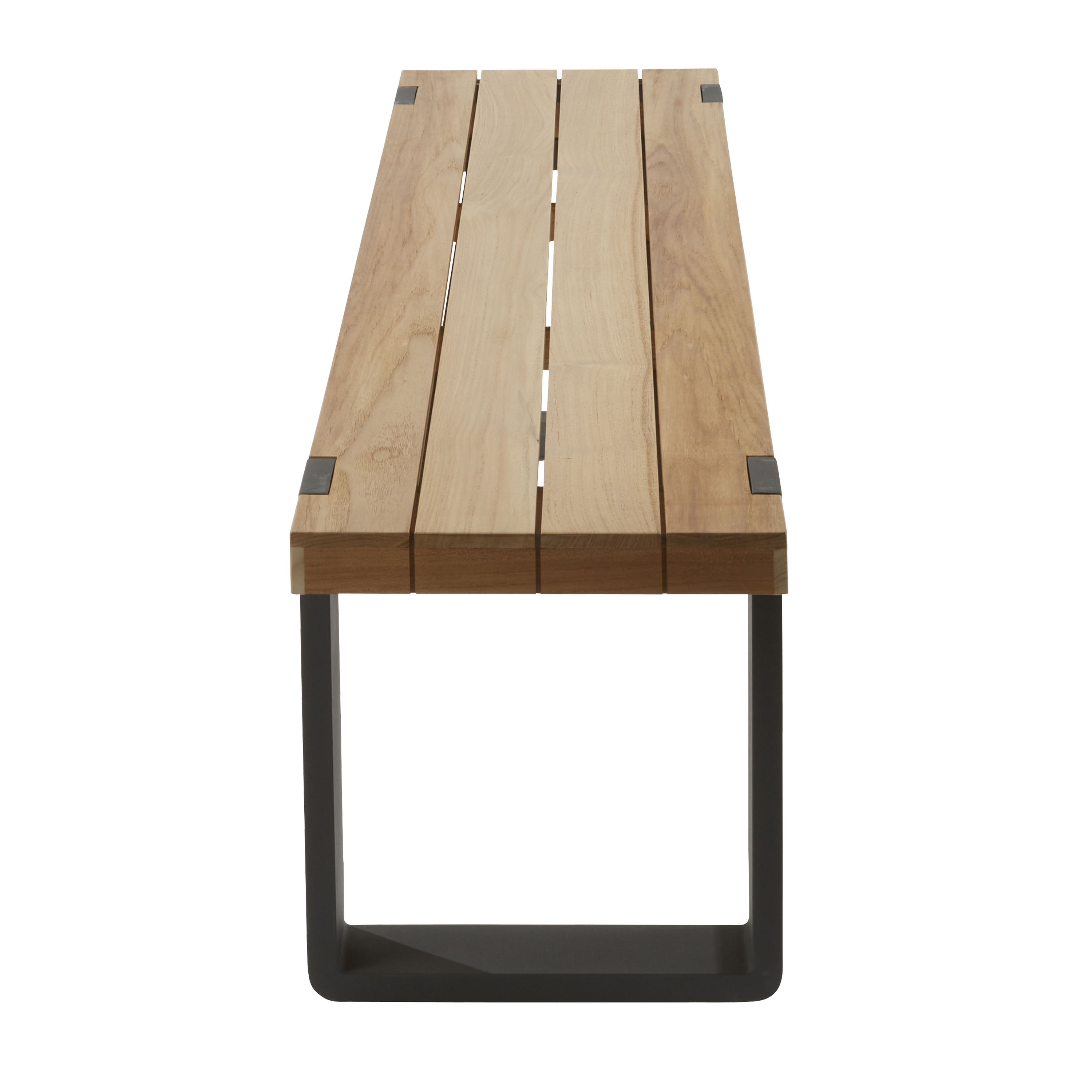 Panca da giardino in alluminio grigio Bermeo NATERIAL, 3 posti, seduta in legno - 4