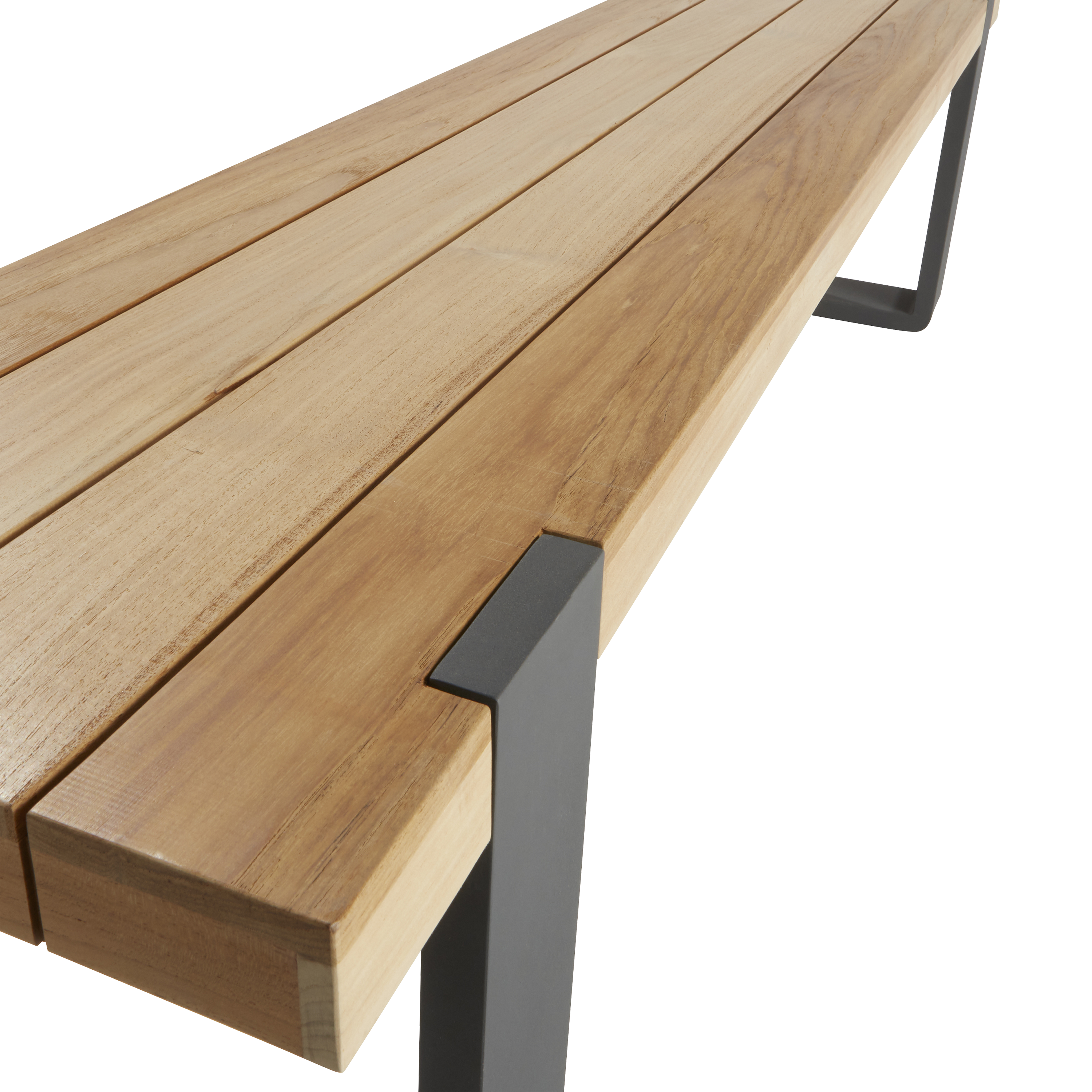 Panca da giardino in alluminio grigio Bermeo NATERIAL, 3 posti, seduta in legno - 8