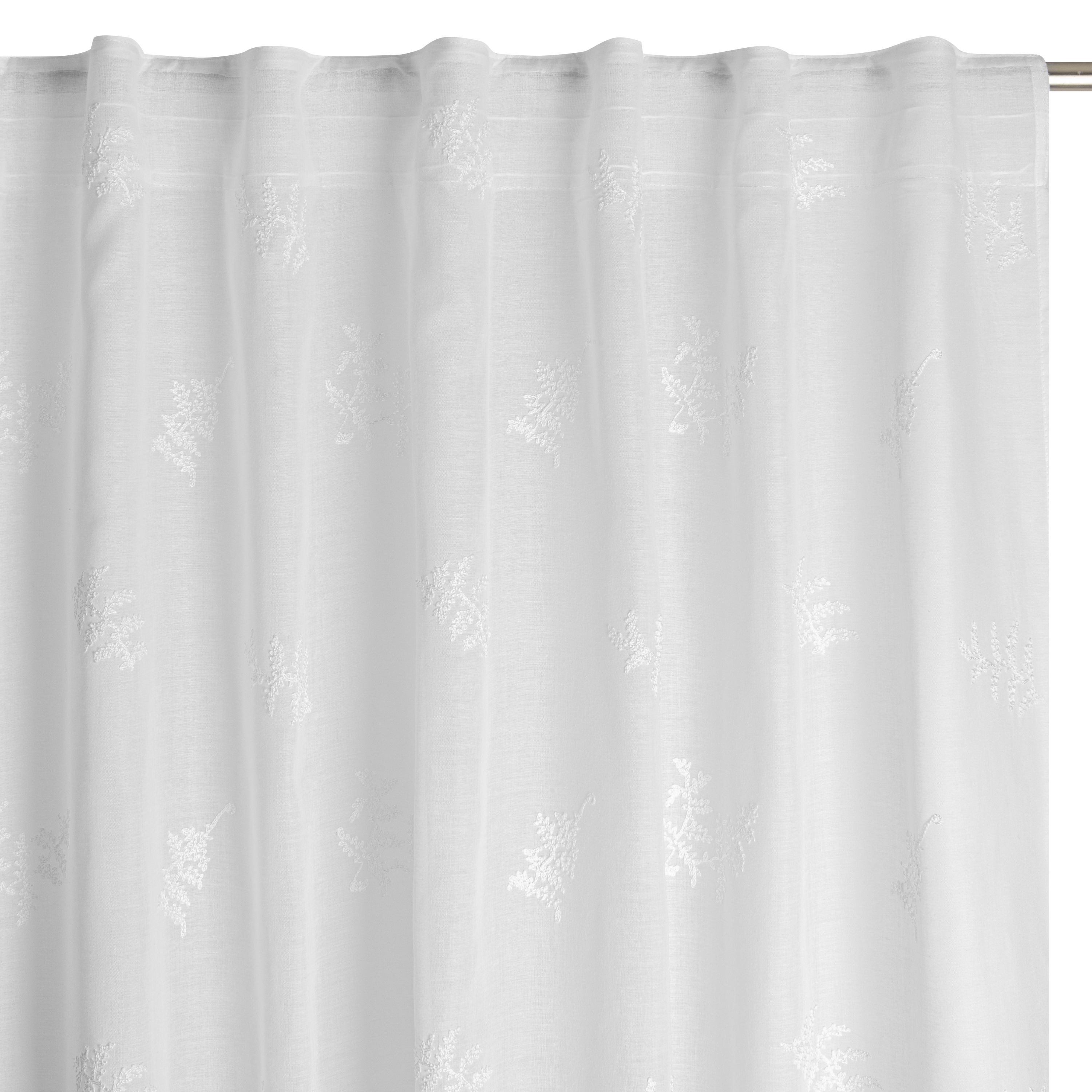 Visillo cinta frunce, trabillas opheline inspire planta blanco de 140x280cm