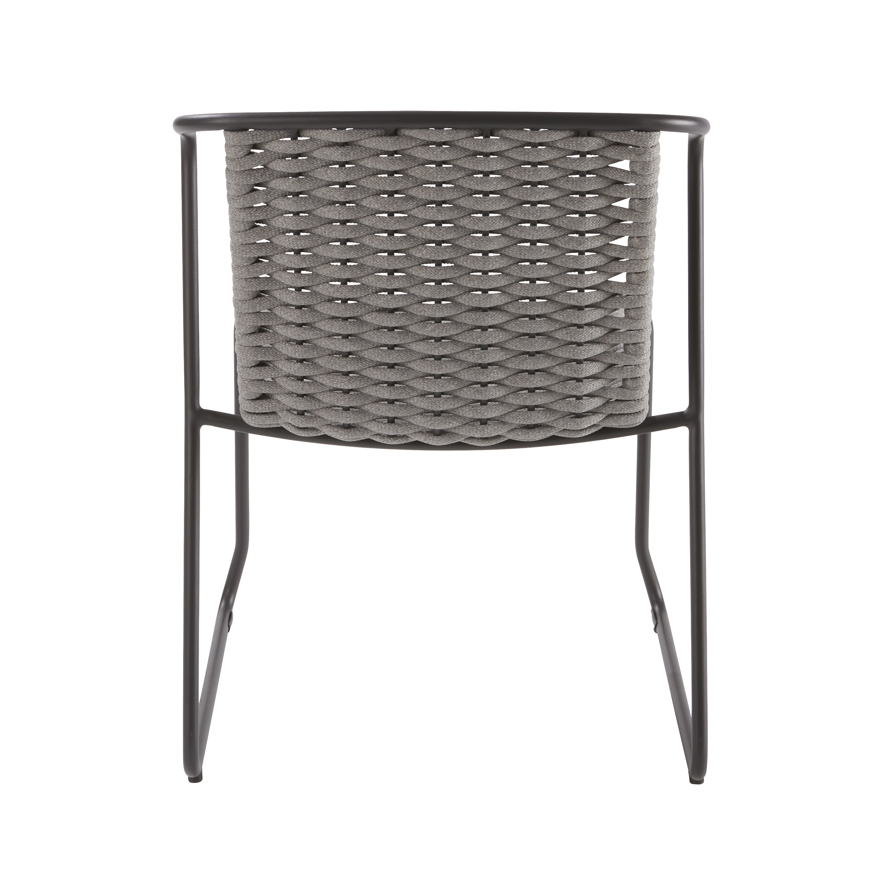 Silla de jardín naterial livia rope de aluminio gris