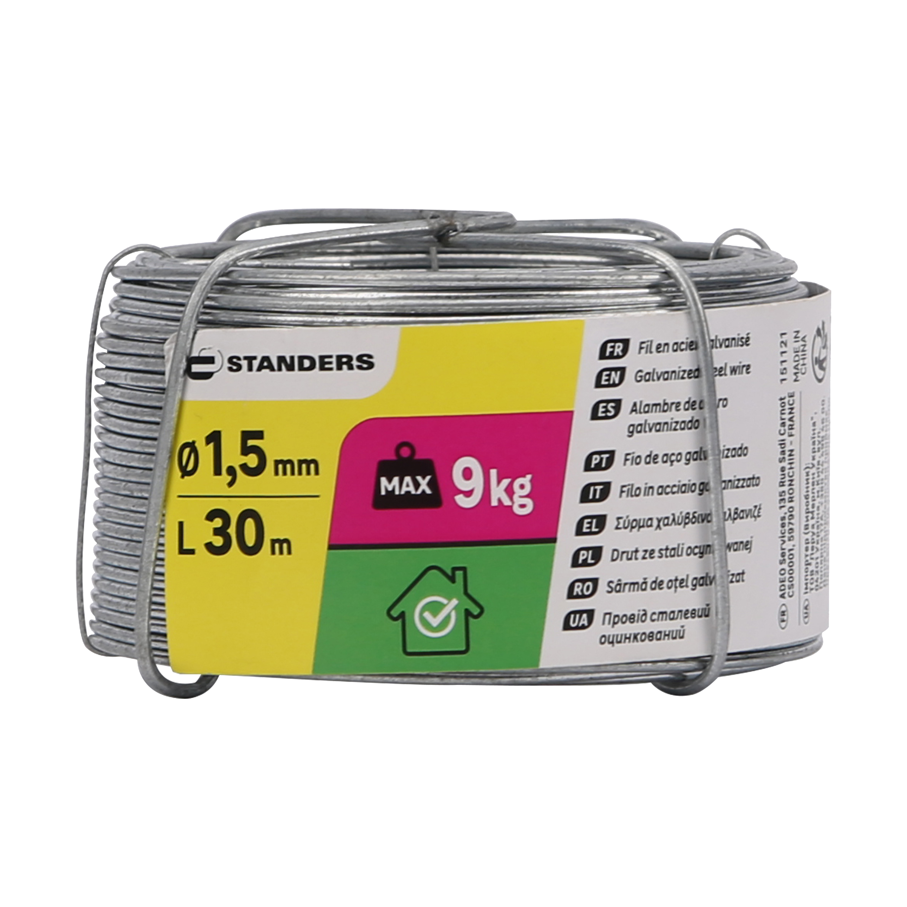 Alambre  de acero galvanizado de 30 m de longitud y 1.5 mm de ø - 11