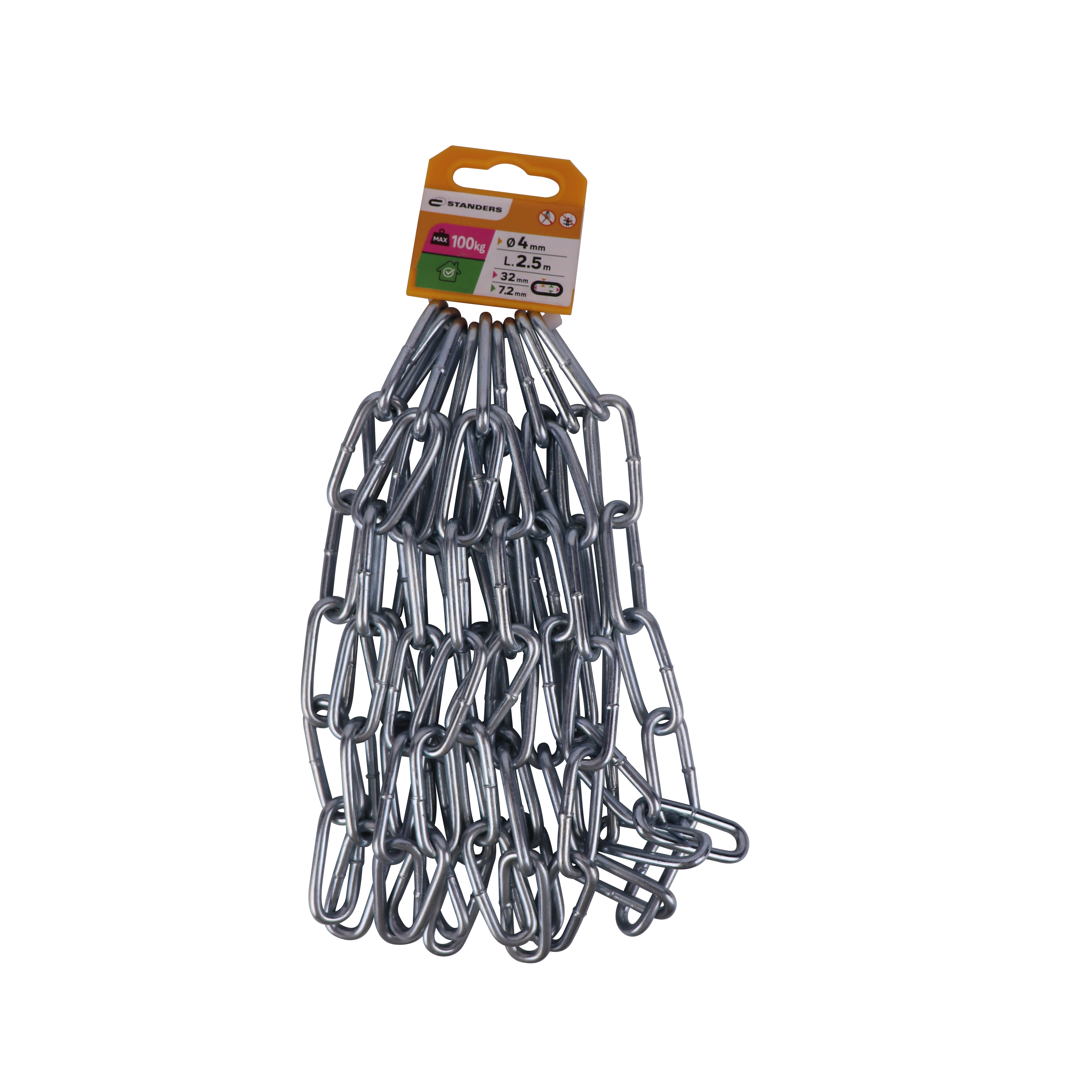 Chaîne acier STANDERS, Diam.4 x l.16 mm x L.2.5 m - 4