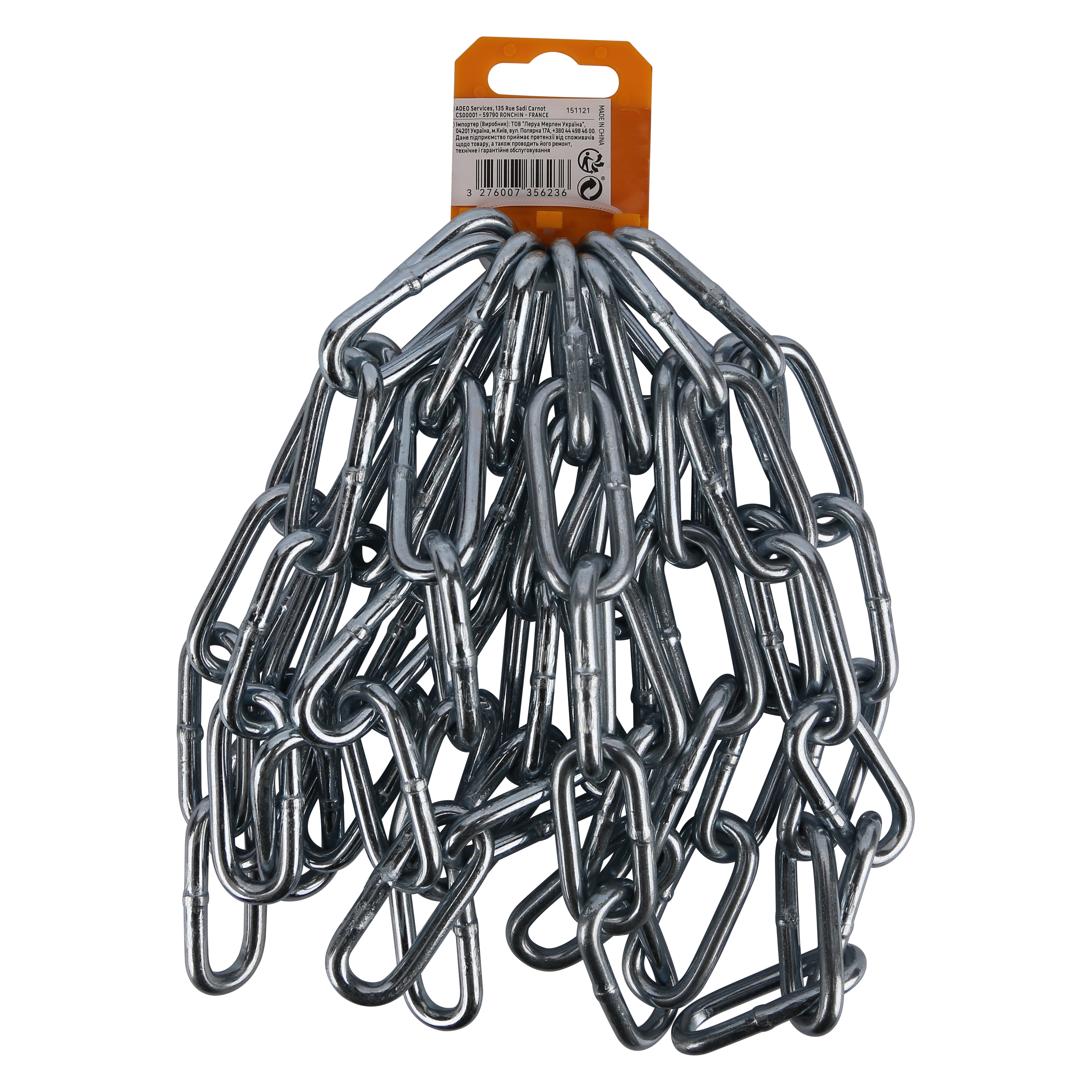 Corrente de aço ZINCADO STANDERS ELO LARGO 6MM 2.5M - 5